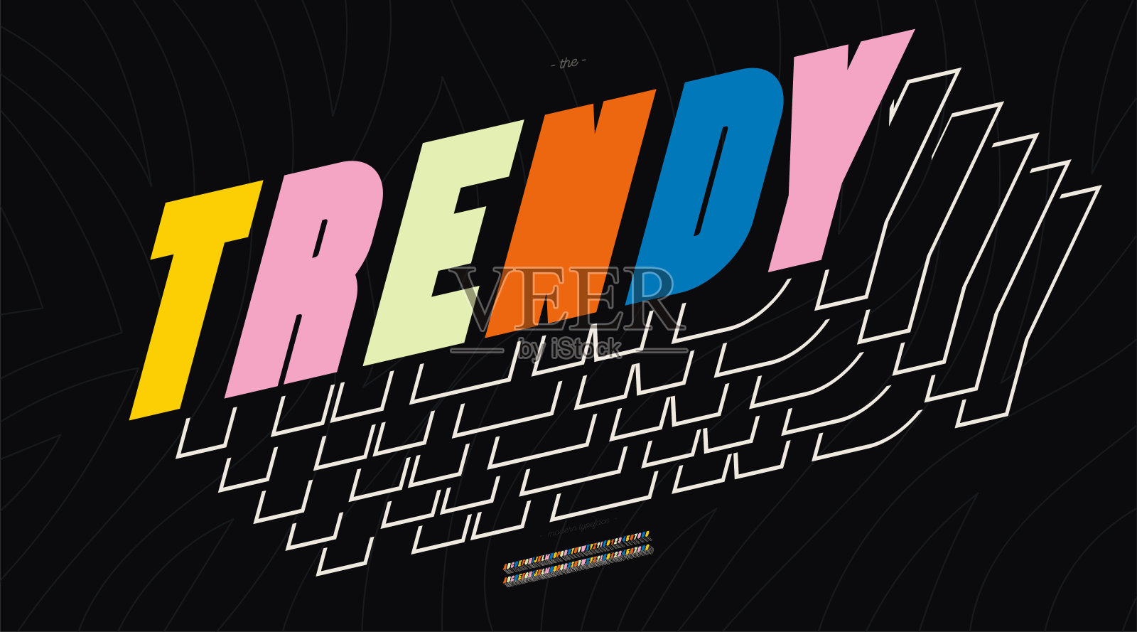 矢量字体3D风格新潮的排版风格插画图片素材