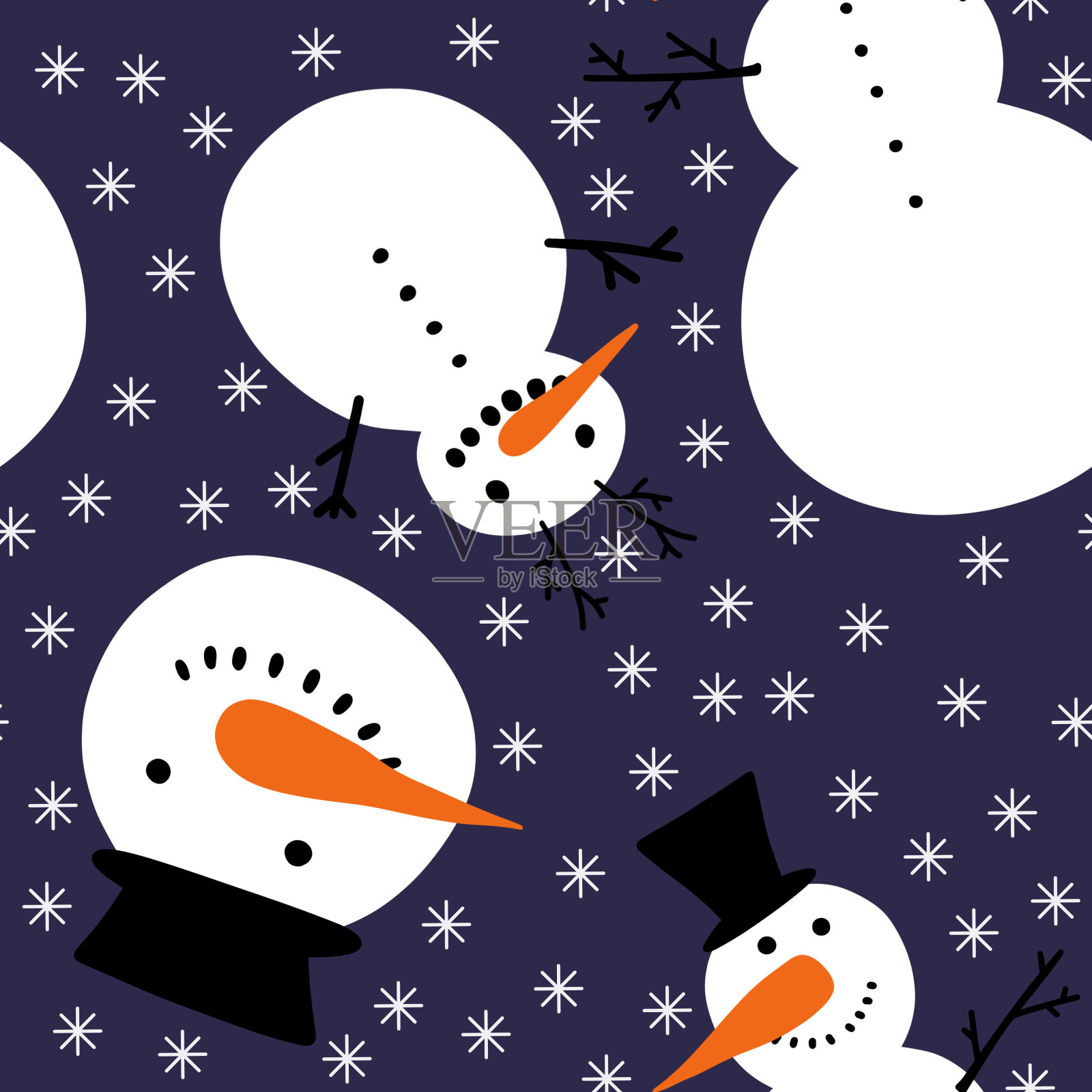 冬季圣诞无缝图案包装纸插画图片素材