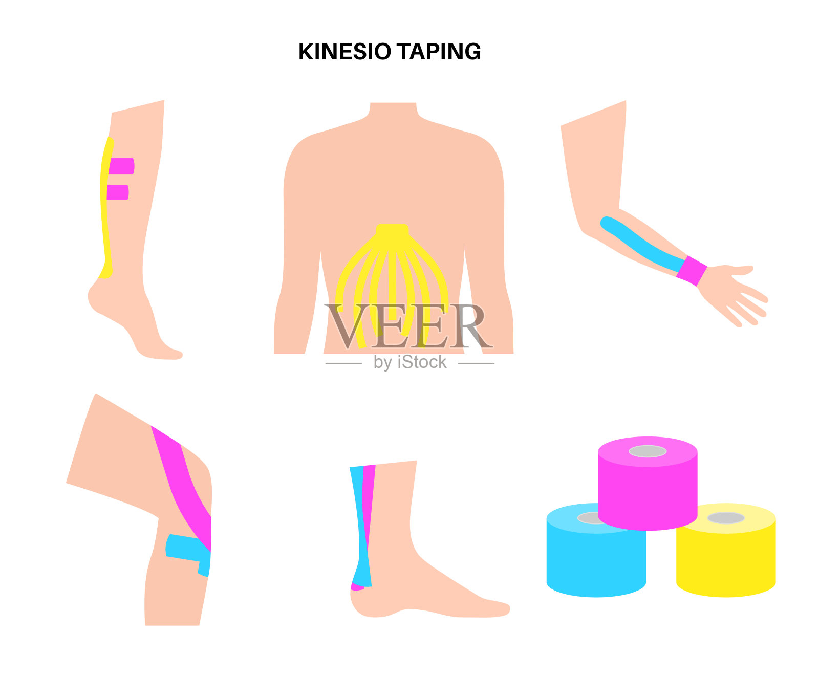 运动机能学治疗带插画图片素材