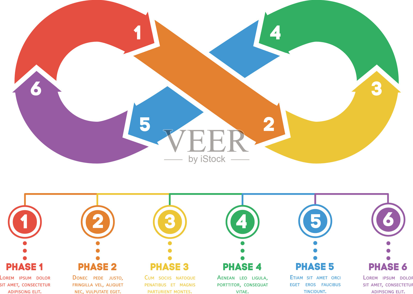 无限连续业务信息图时间设计模板素材