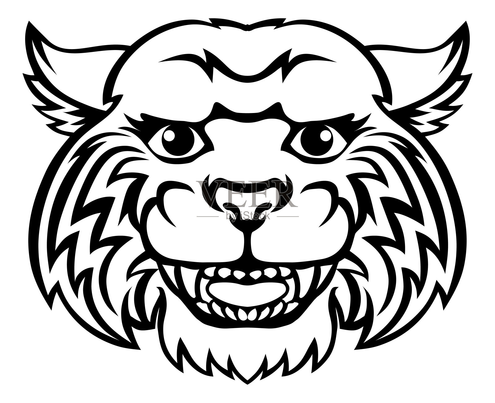 野猫吉祥物可爱快乐的卡通人物插画图片素材