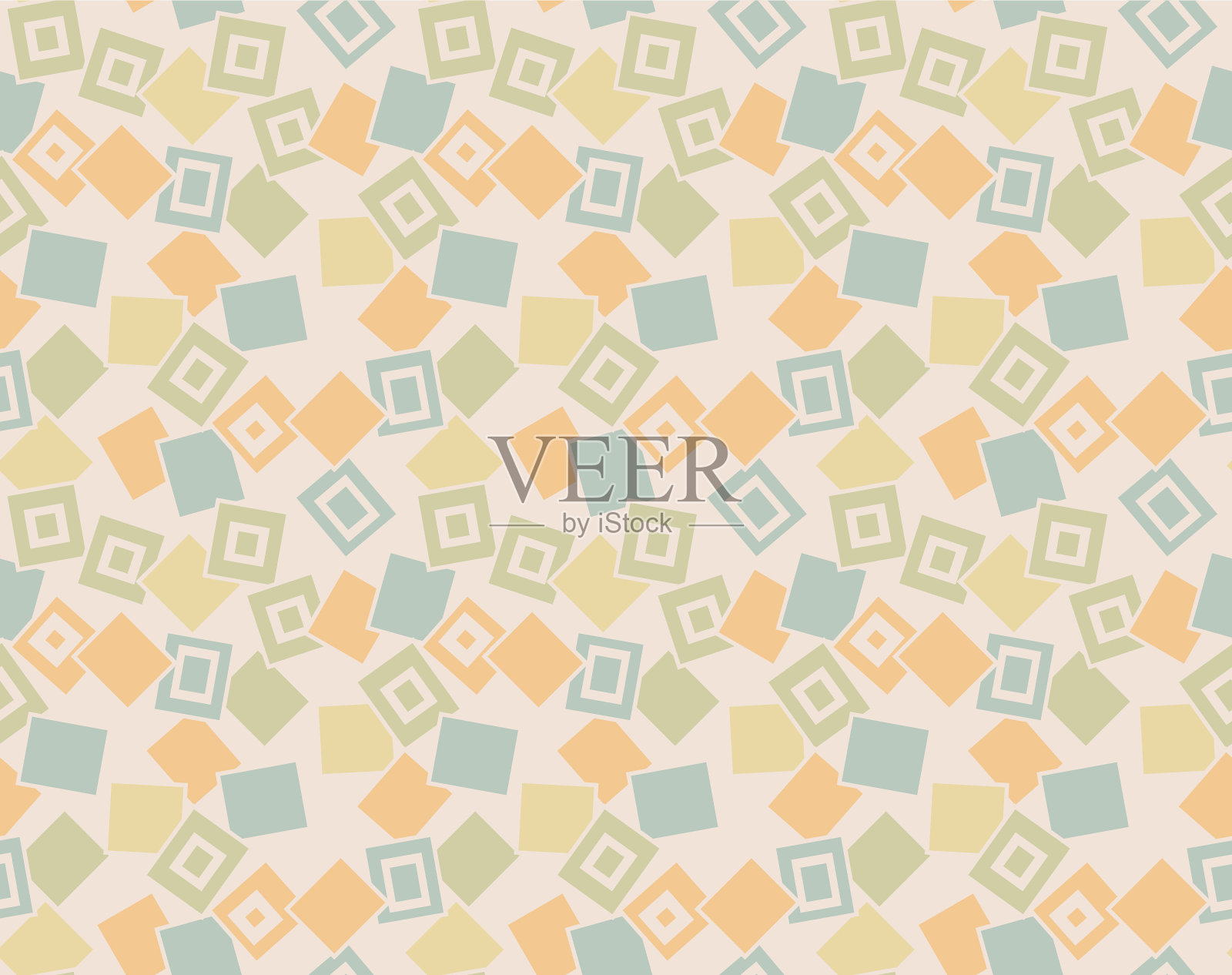 日本有趣的矩形矢量无缝图案插画图片素材