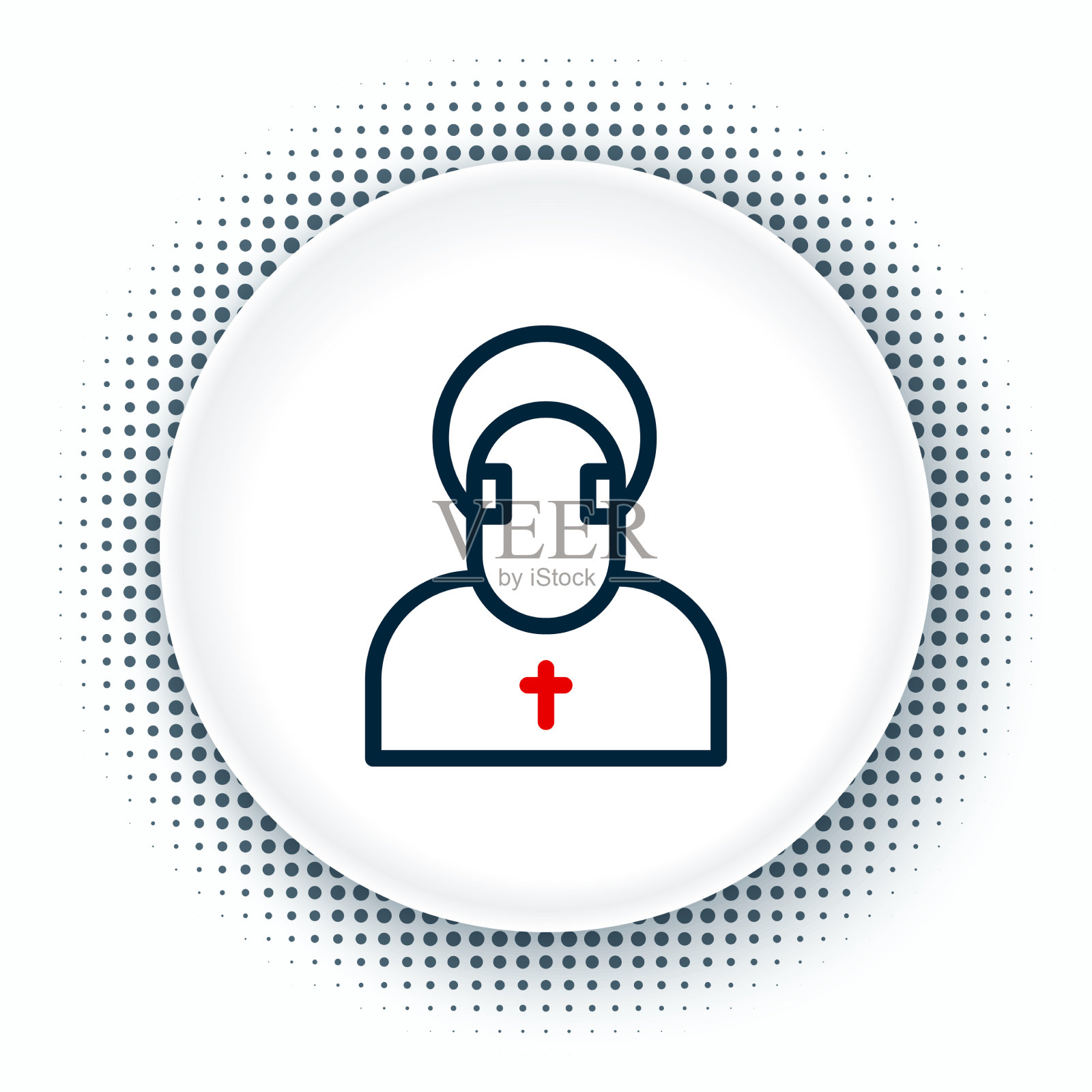 线和尚图标孤立在白色背景插画图片素材