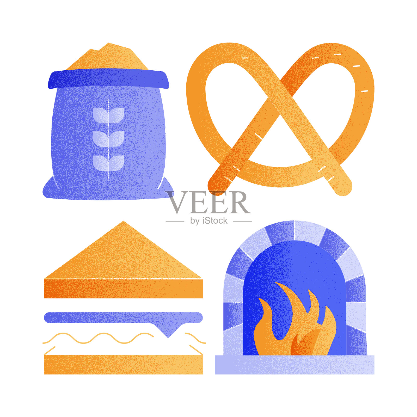 面包店相关矢量图标。插画图片素材