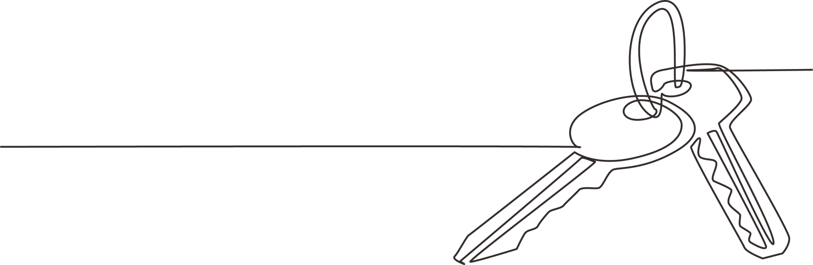 用空白连续一行绘制房子钥匙设计元素图片