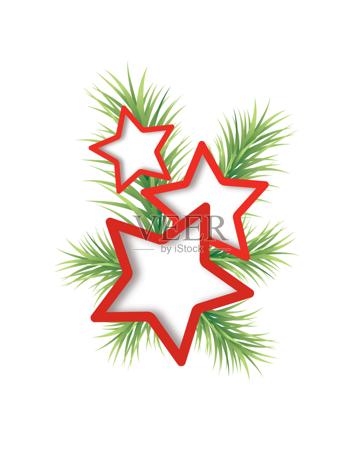 圣诞节Evergeen元素插画图片素材