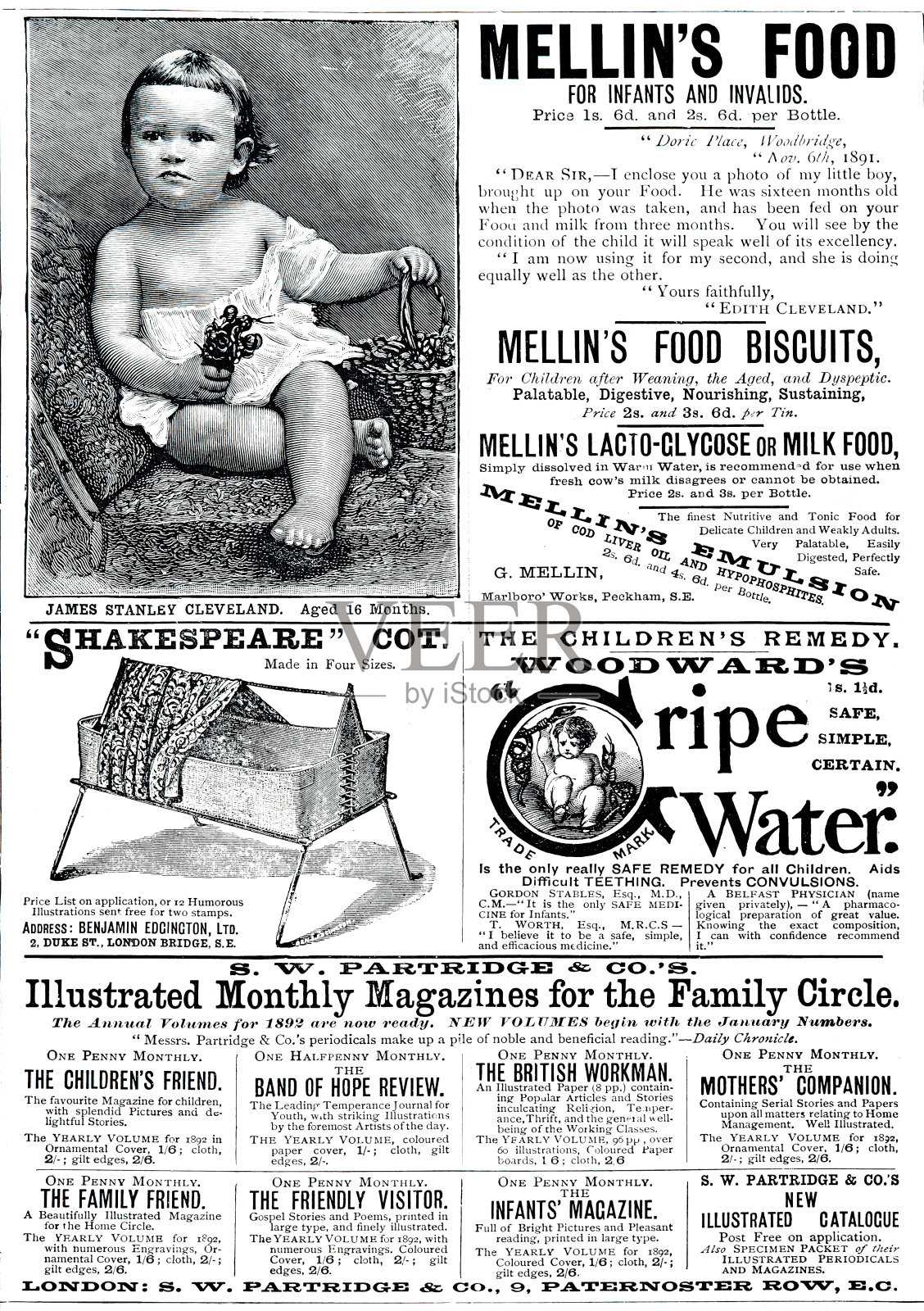 1892年的广告页插画图片素材