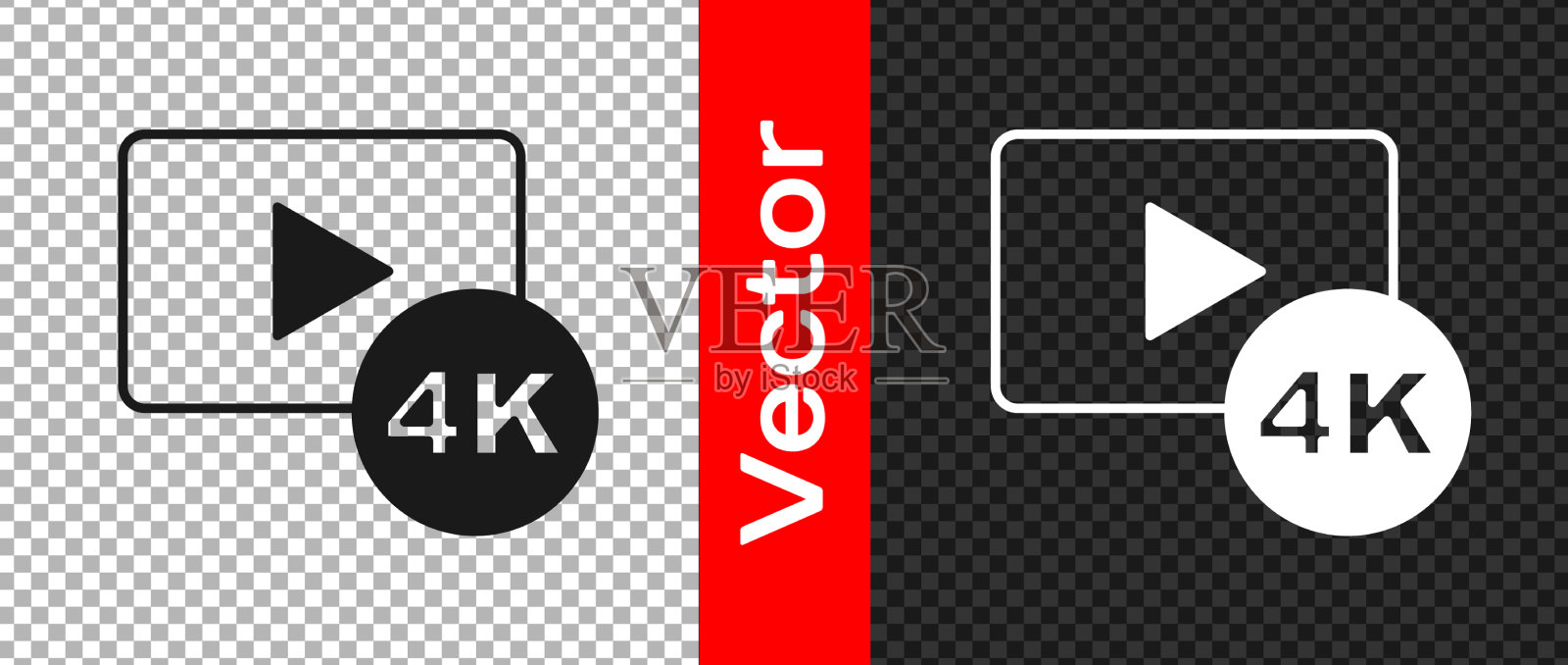 配备4k超高清视频技术的黑屏电视插画图片素材