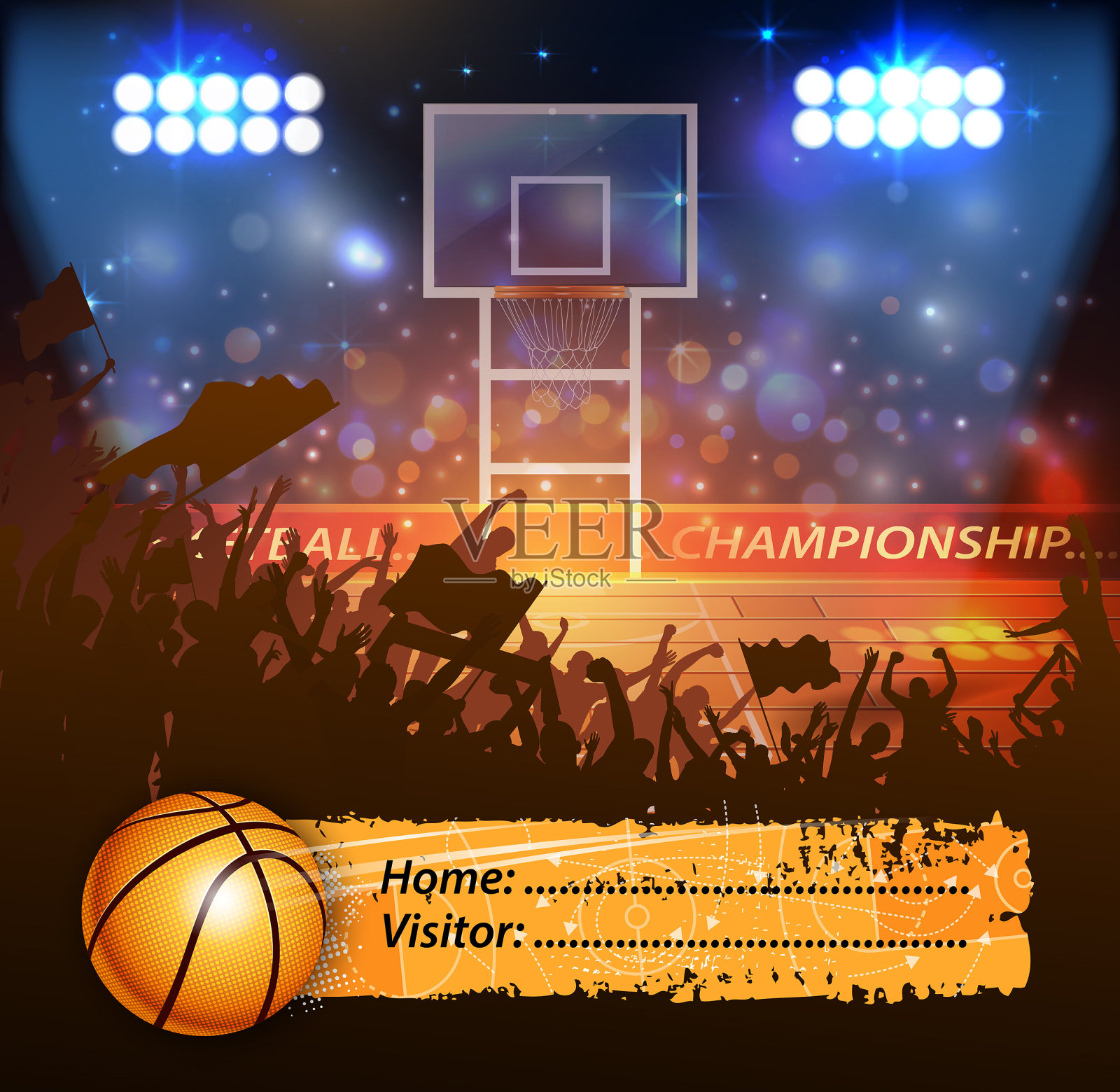 篮球决赛得分插画图片素材