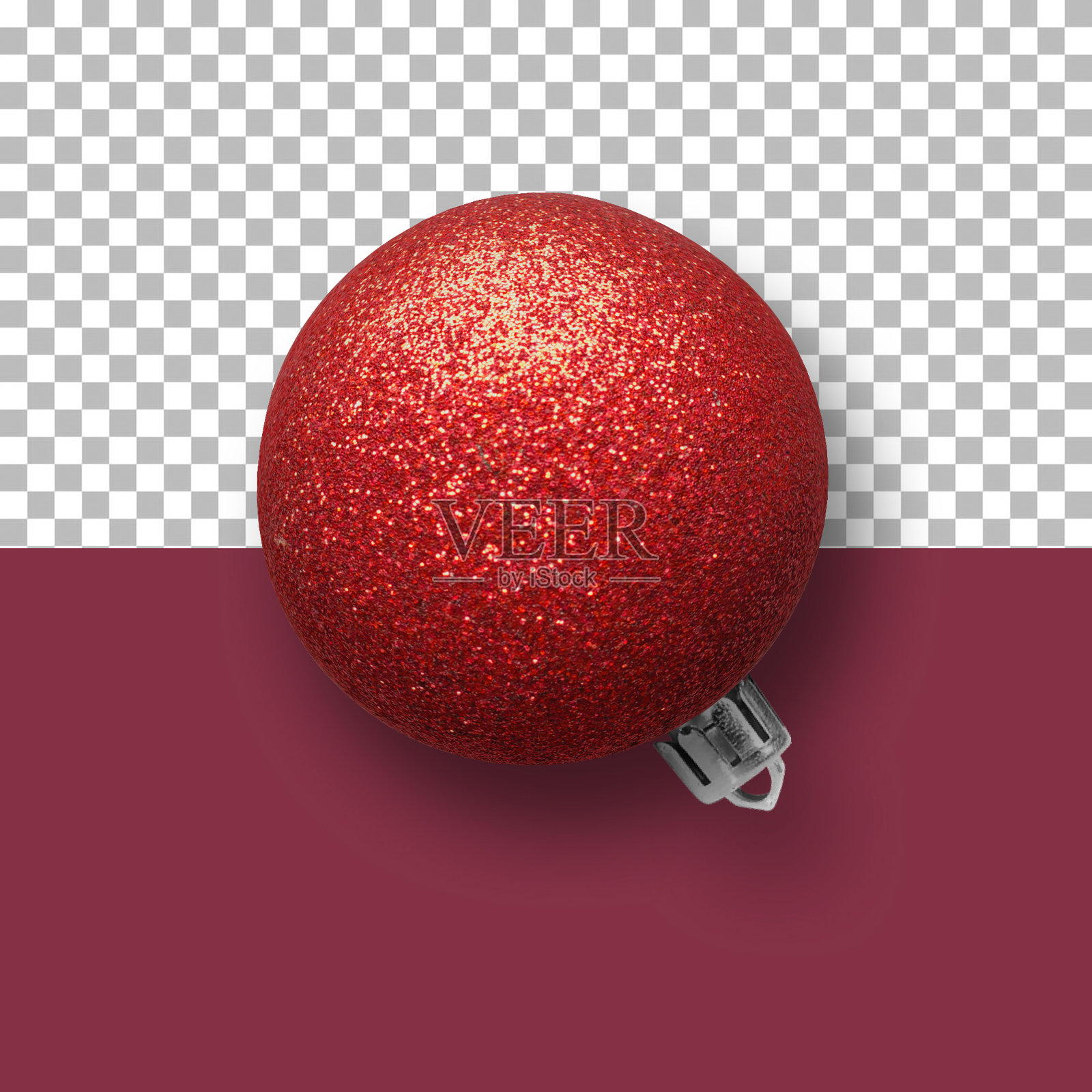 圣诞装饰上孤立透明的小玩意照片摄影图片