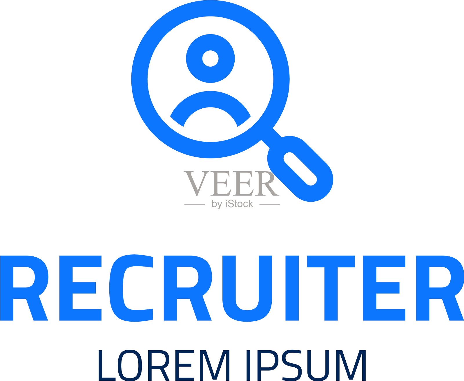 招聘者招聘标志放大镜插画图片素材