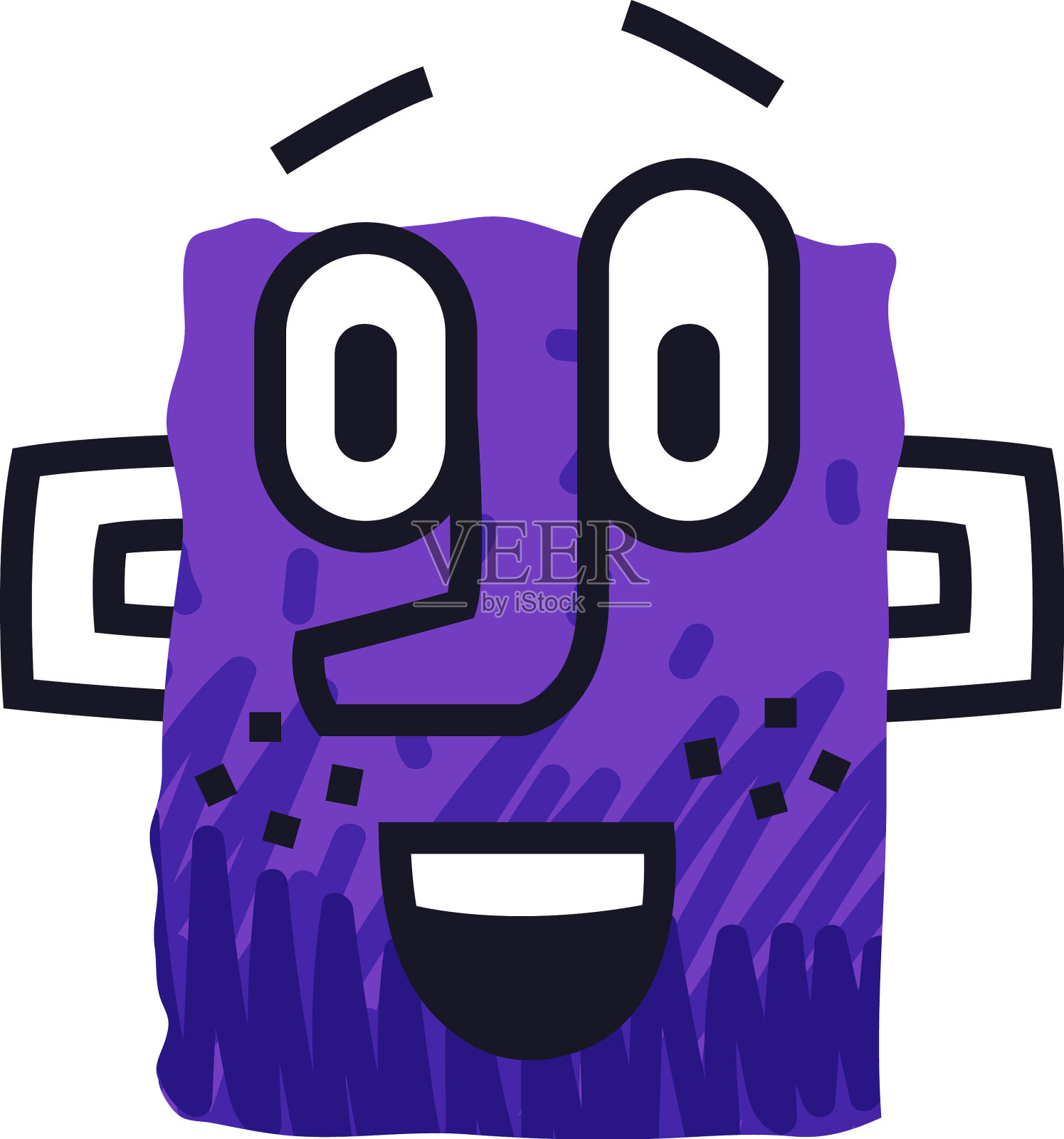 抽象滑稽的紫色表情表现情感设计元素图片