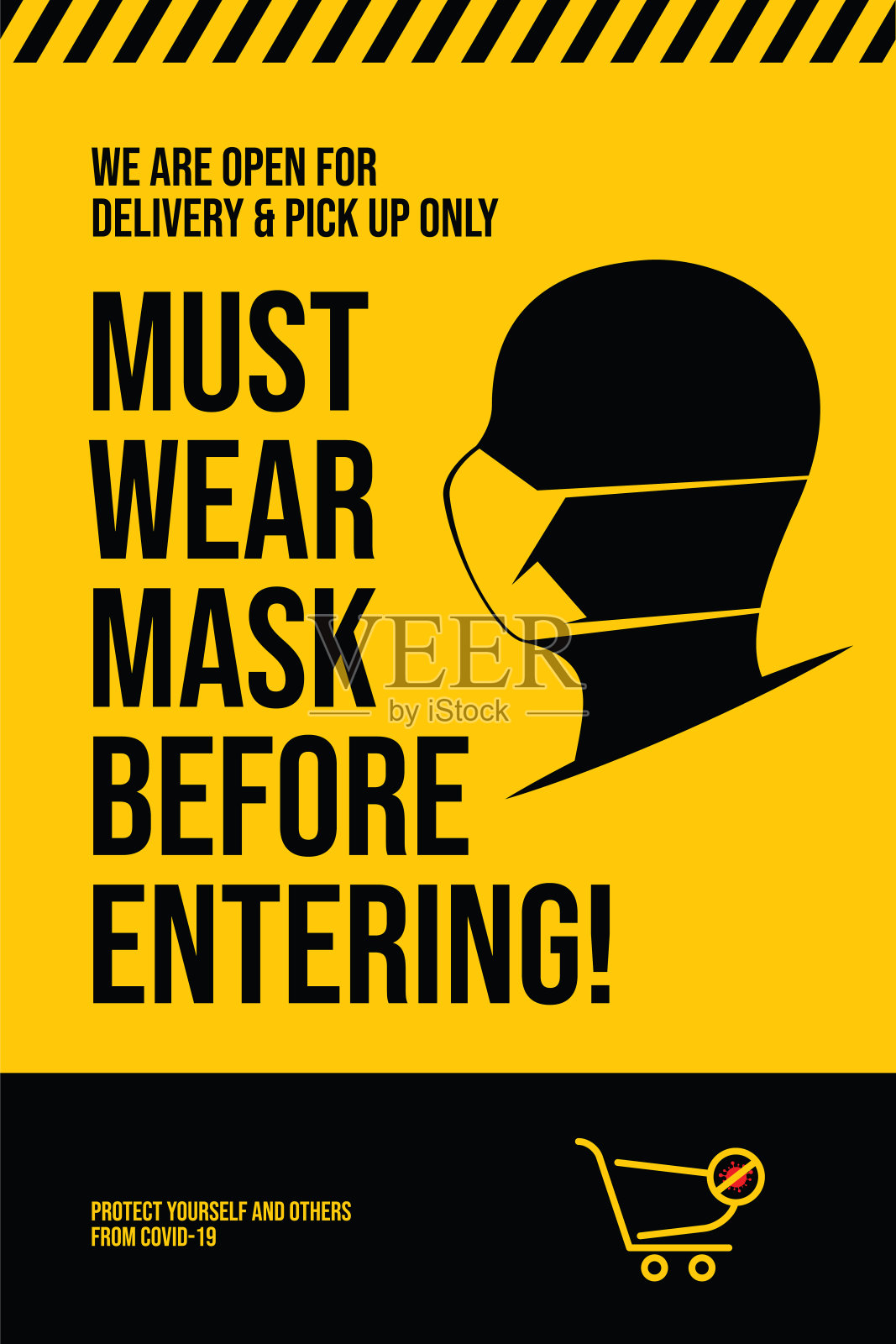 病毒病媒介带口罩图标。新型冠状病毒病概念设计图库。Covid-19向量模板插画图片素材