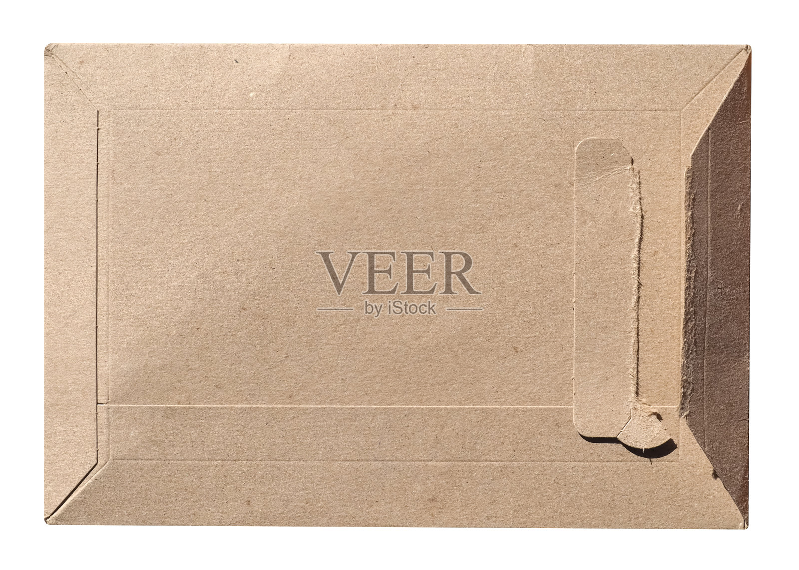 棕色的邮件信封为小包裹，上面隔着白色照片摄影图片