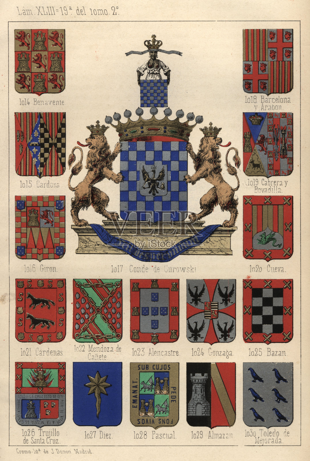 纹章，饰有纹章的盾，纹章的盾，西班牙的纹章插画图片素材