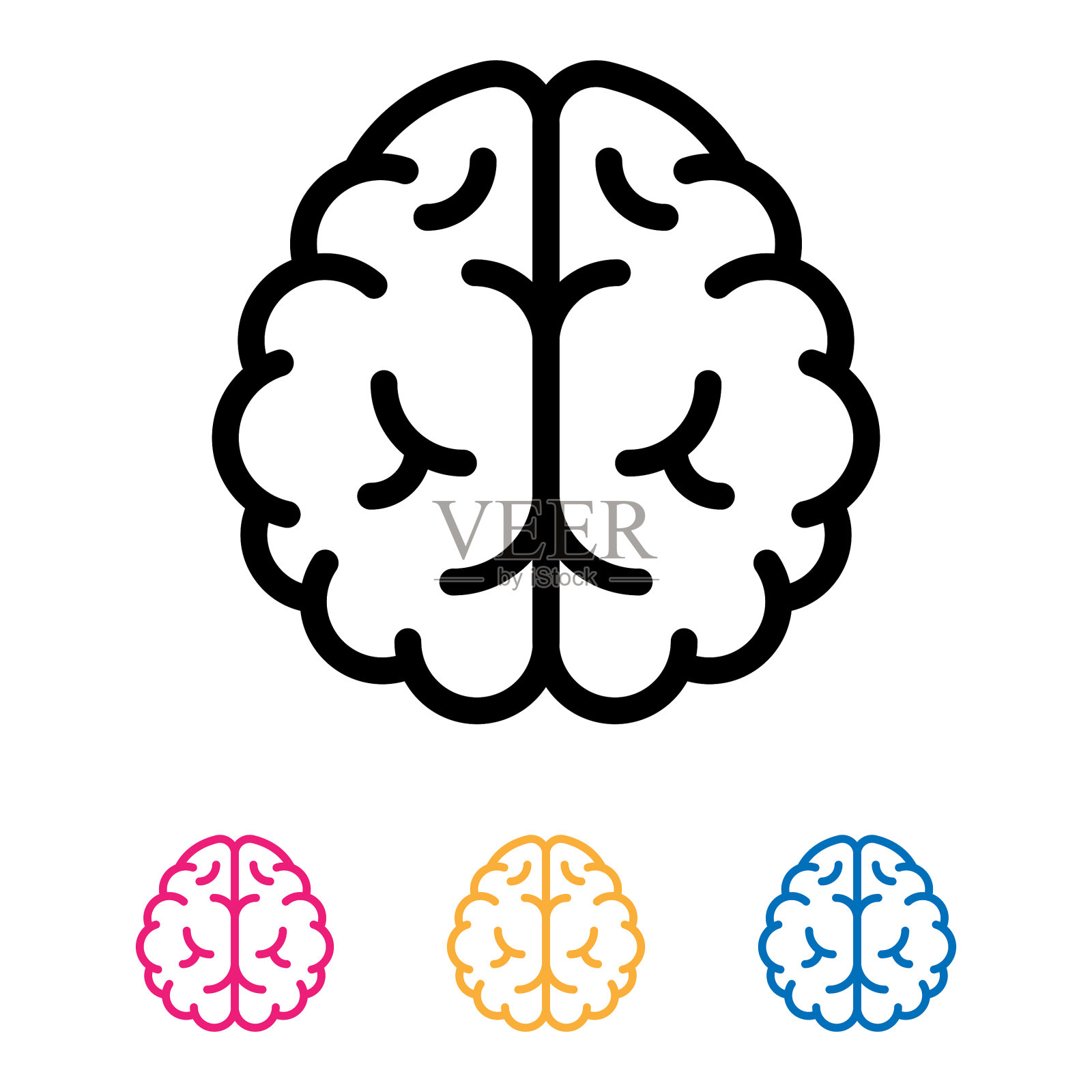 大脑图标设计。设计元素图片