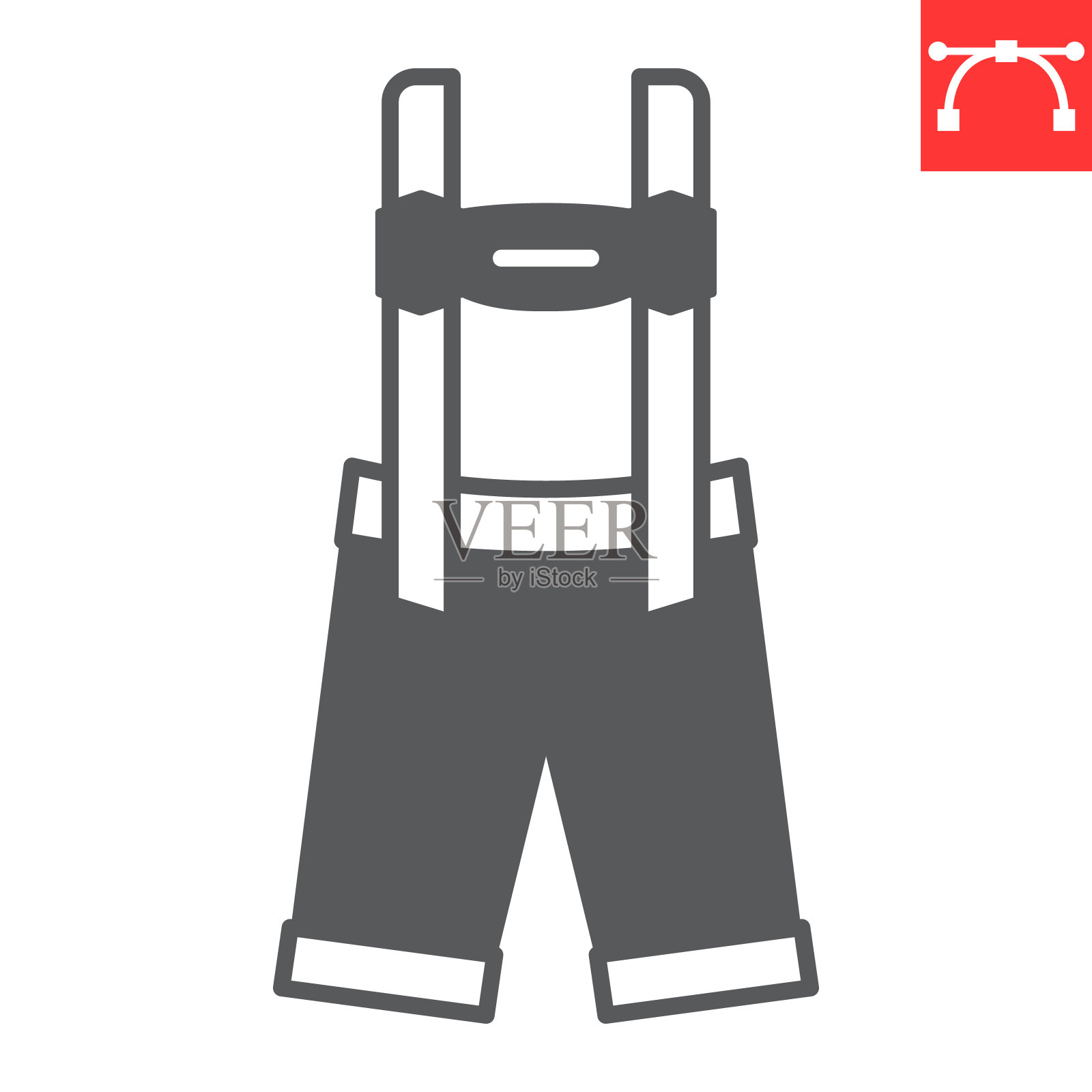 皮短裤字形图标插画图片素材