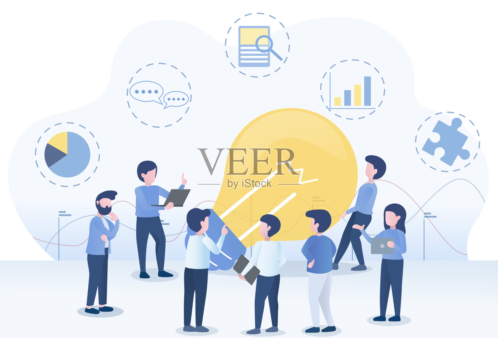 集团业务分析数据，营销策划，创意思路。插画图片素材