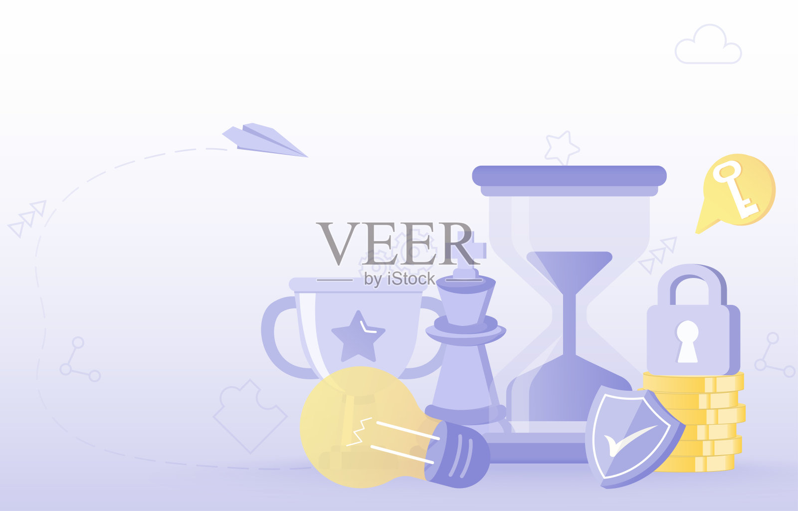 时间管理和商业理念的概念。插画图片素材