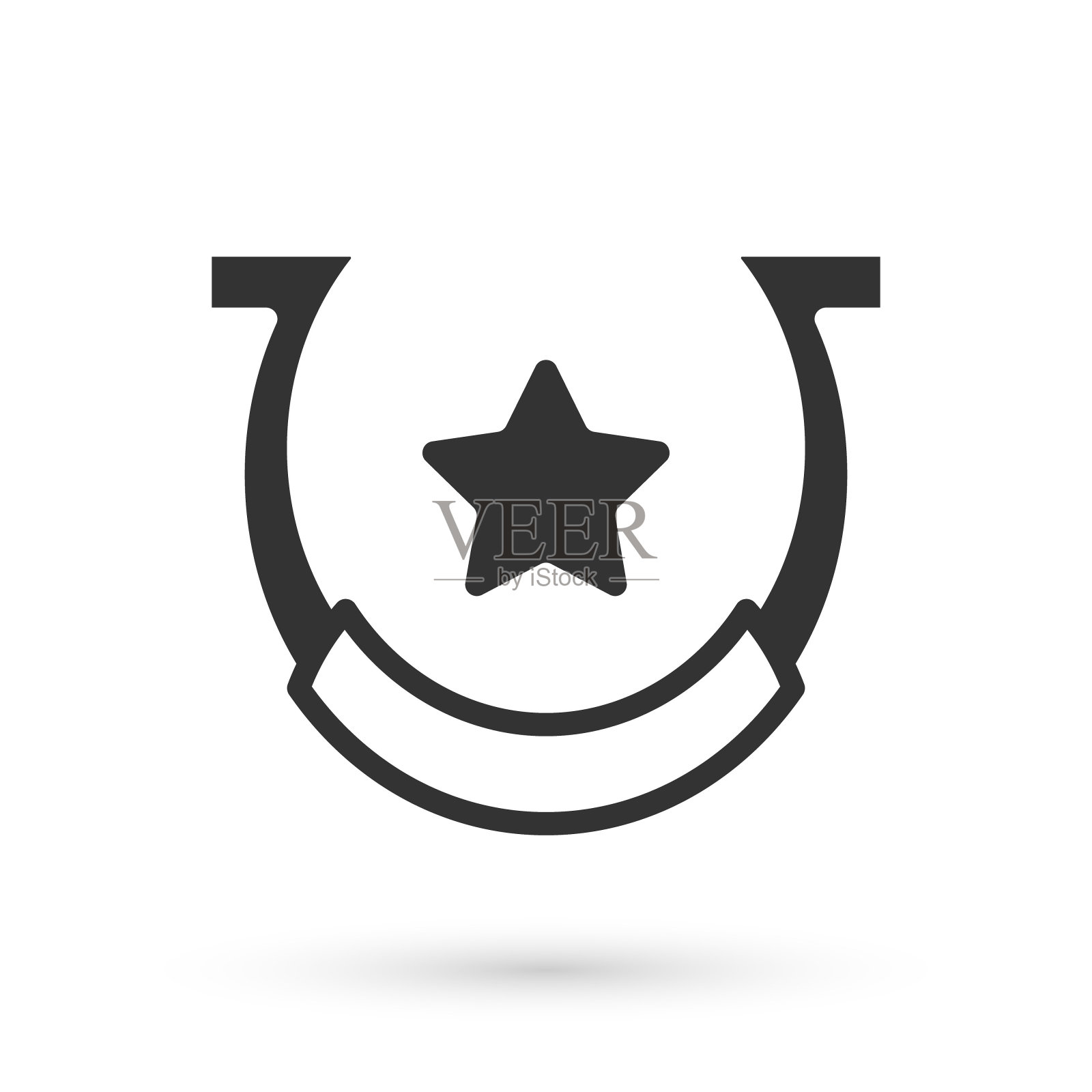 灰色马蹄铁图标孤立在白色背景。向量图标素材