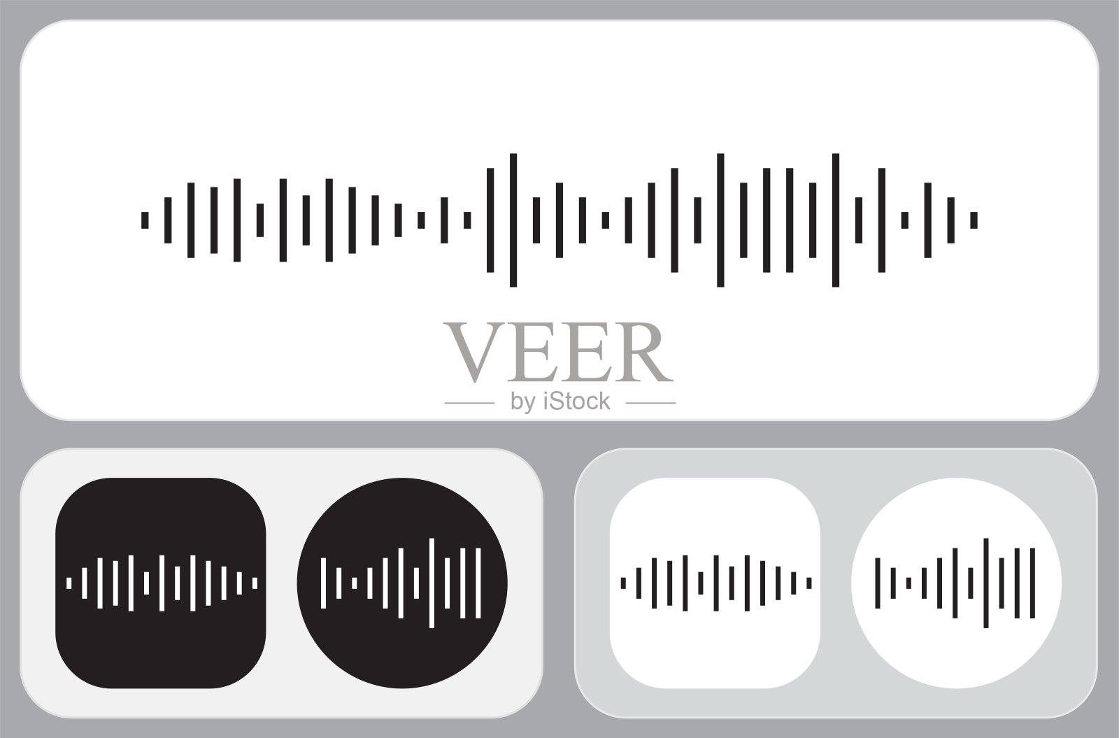 声波均衡器图标和小部件设计。向量。插画图片素材