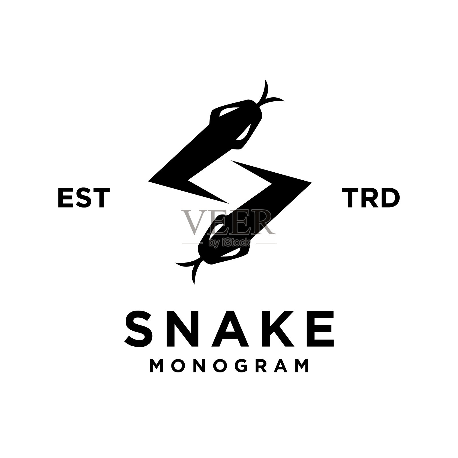 S Snake首字母图标设计插画图片素材