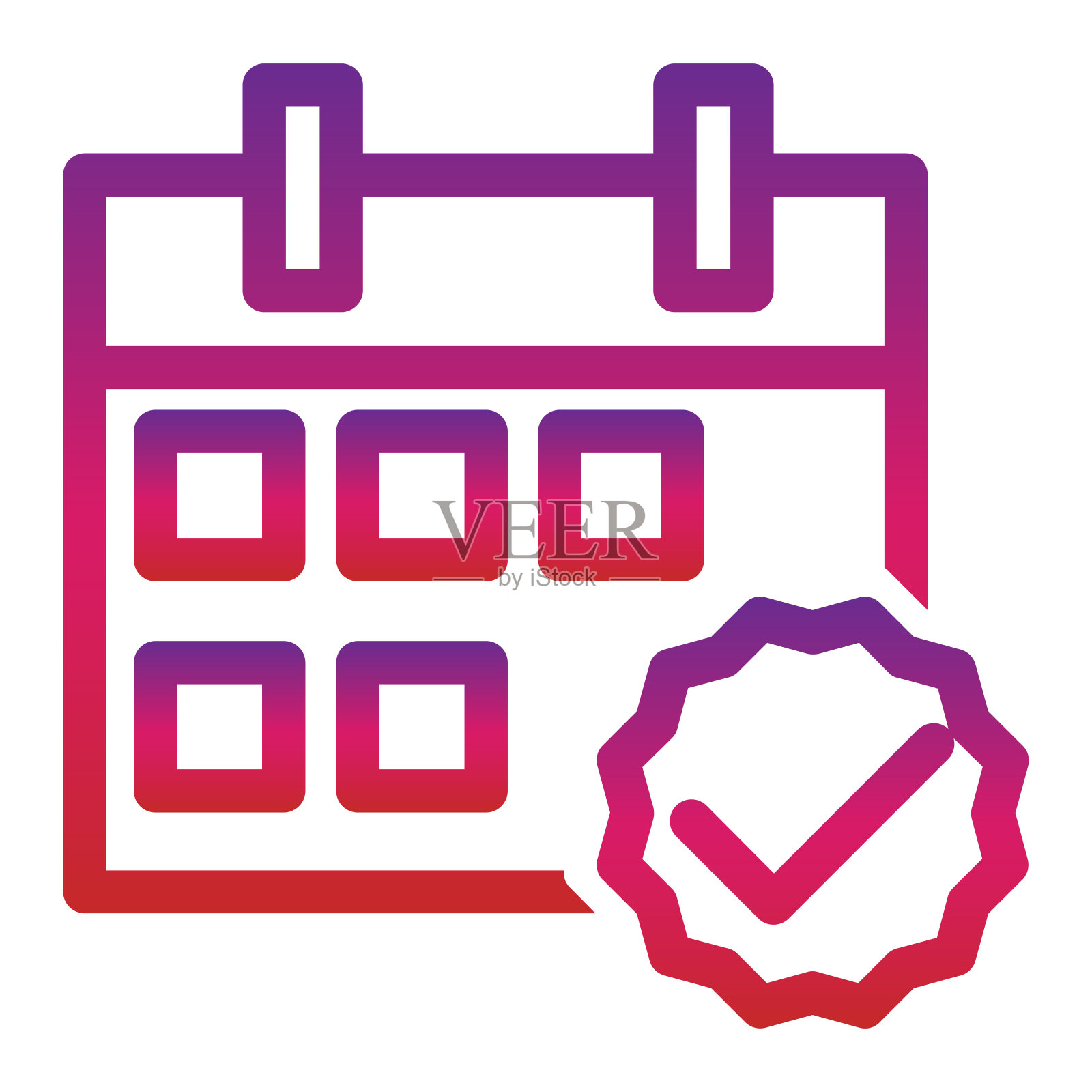 现代轮廓渐变日历图标插画图片素材