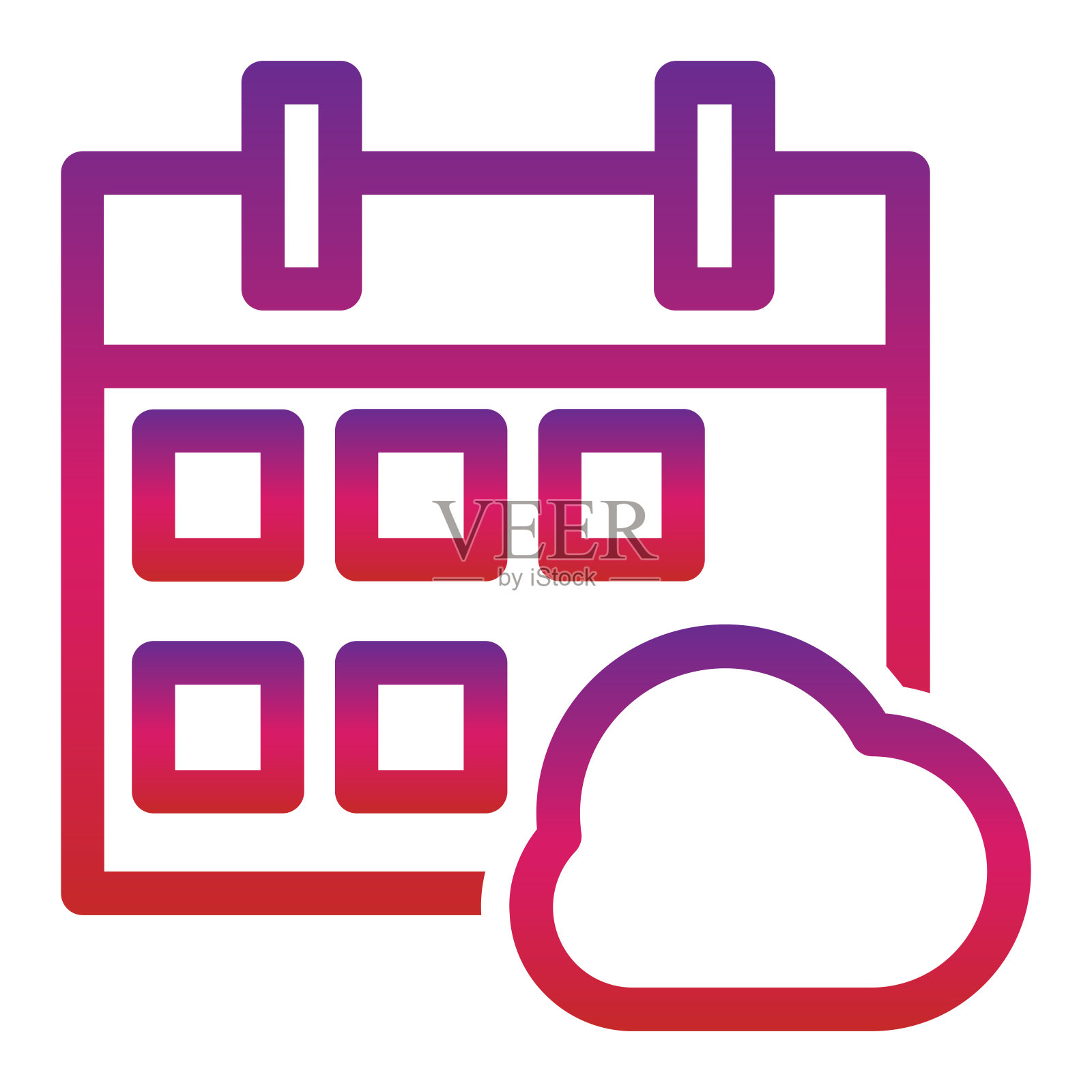 现代轮廓渐变日历图标插画图片素材