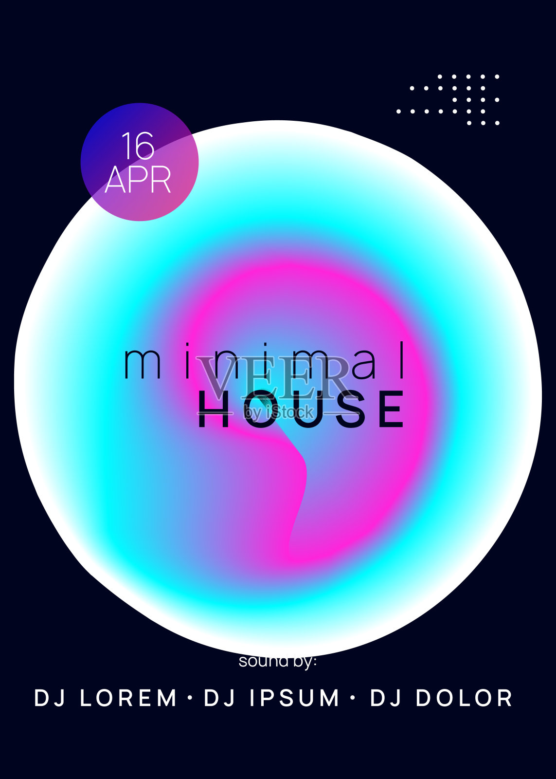 房子旗帜。波浪效果设置。电子和嘉年华神庙插画图片素材