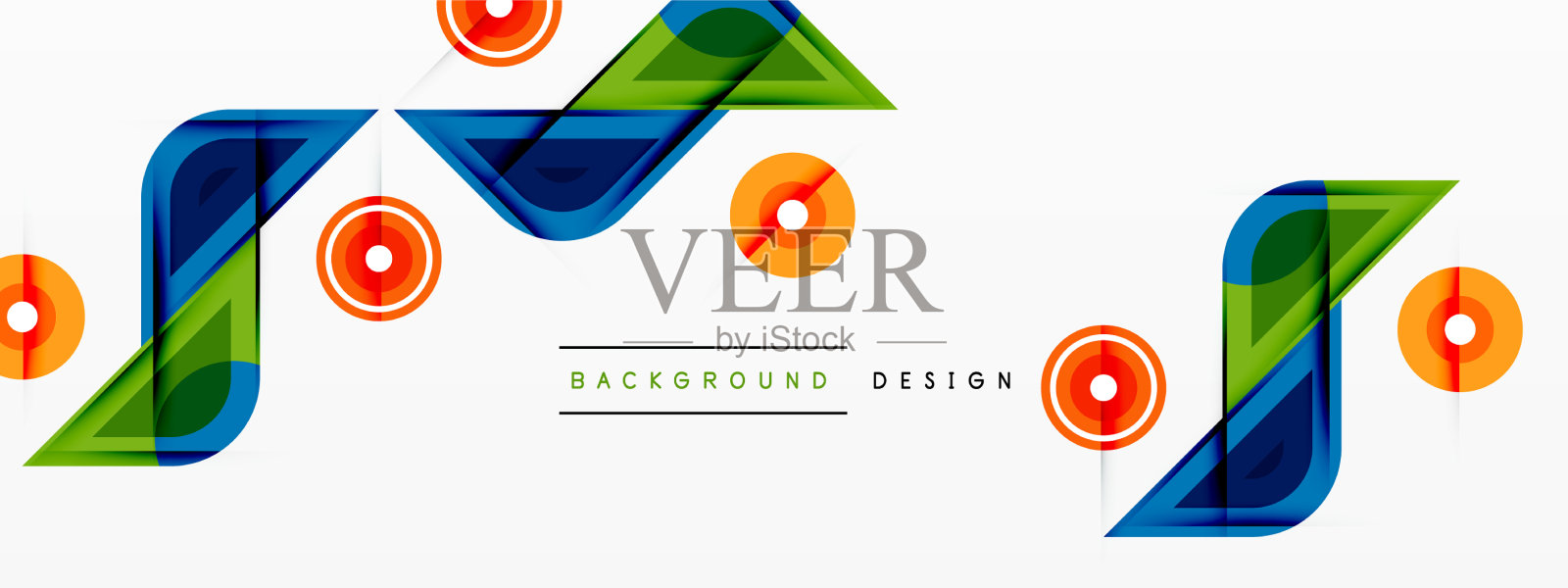 彩色三角形和圆形抽象的背景插画图片素材