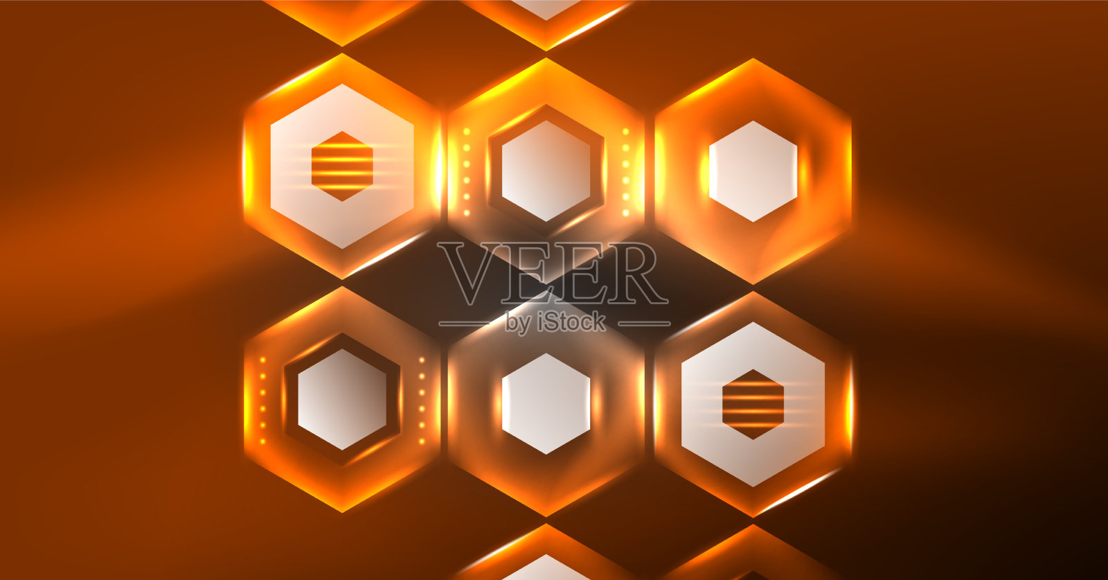 霓虹六边形背景高科技设计插画图片素材