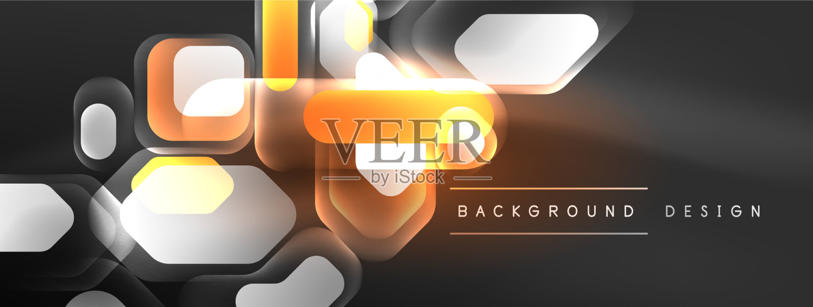 发光的霓虹几何元素抽象插画图片素材