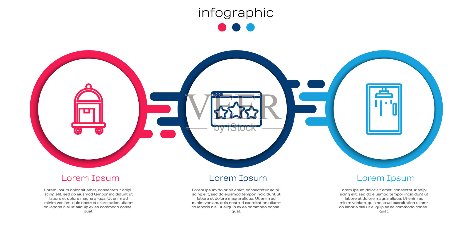 集行行李箱五星评级审核及插画图片素材