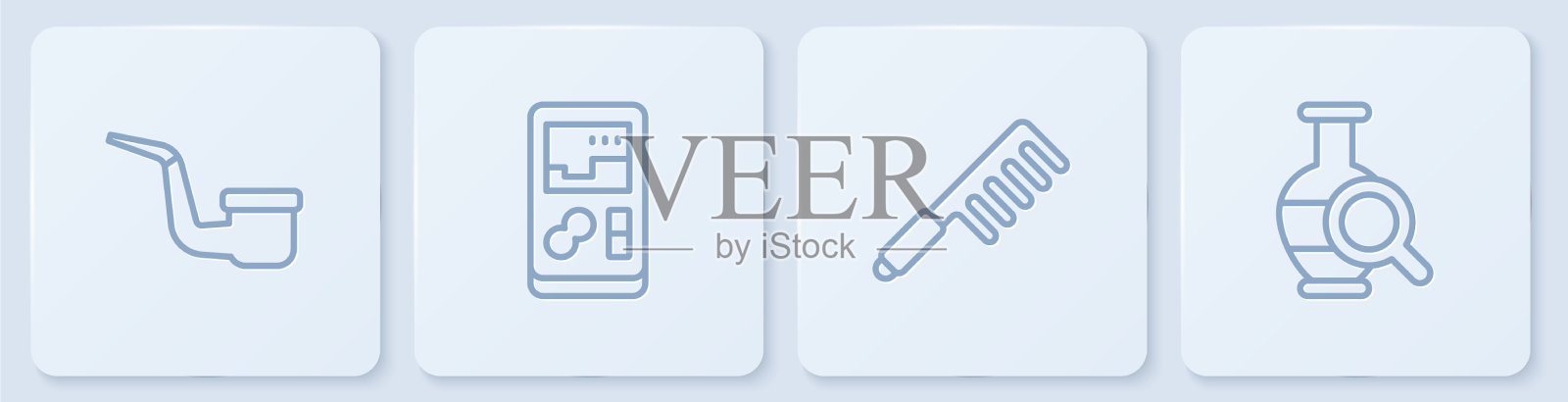 设置线烟管毛刷便携式视频插画图片素材