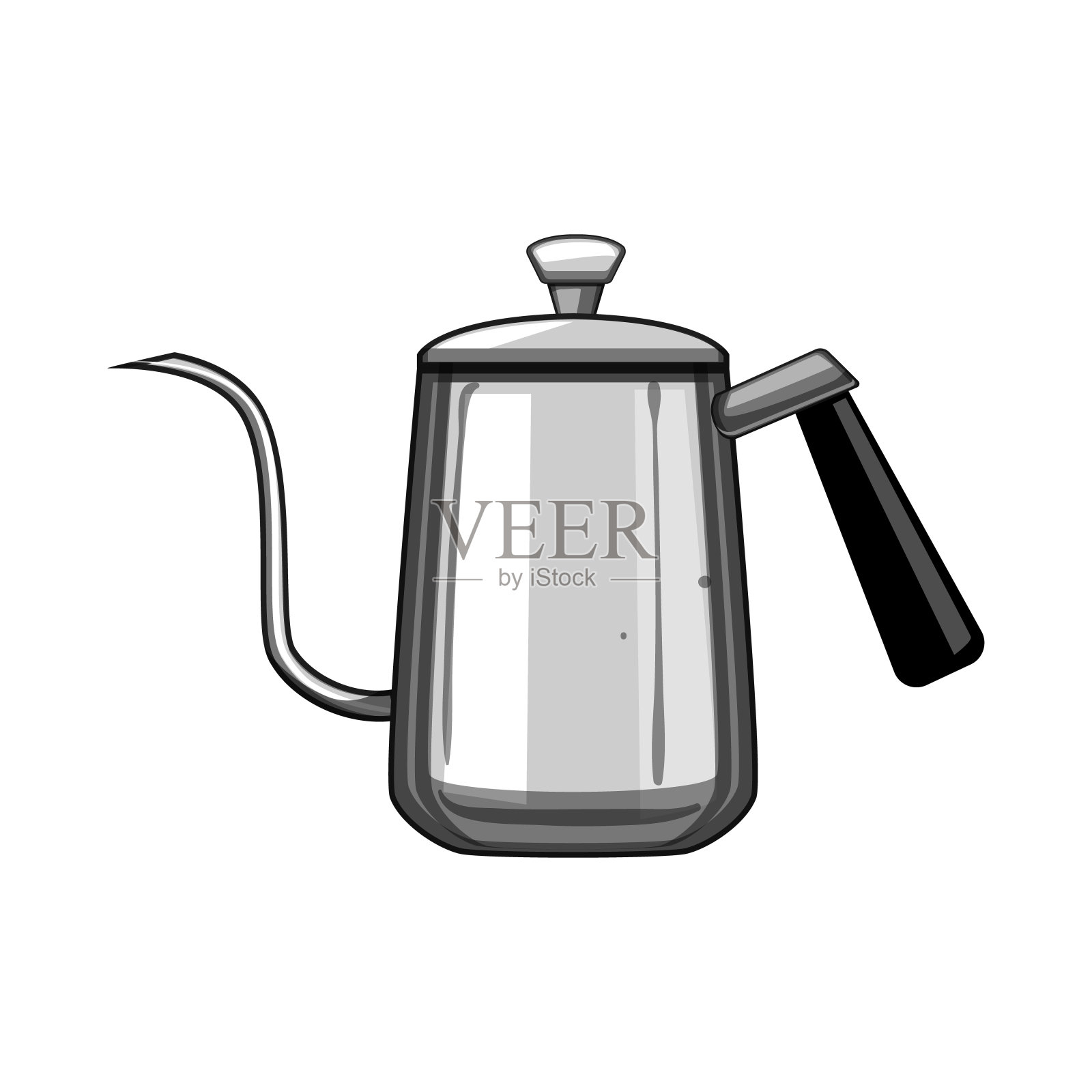 电钢滴水壶卡通矢量插图插画图片素材