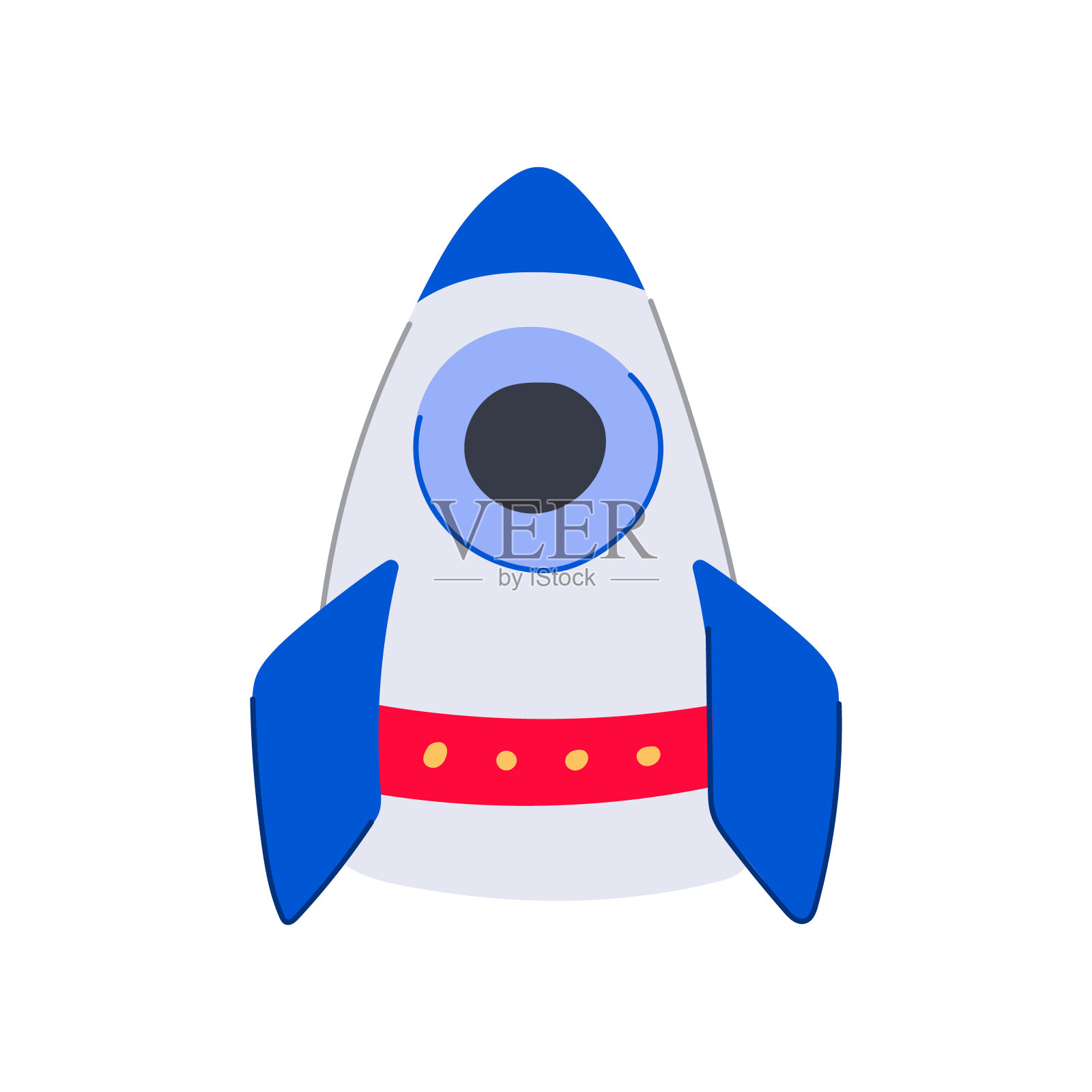 黄色火箭玩具卡通矢量插图插画图片素材