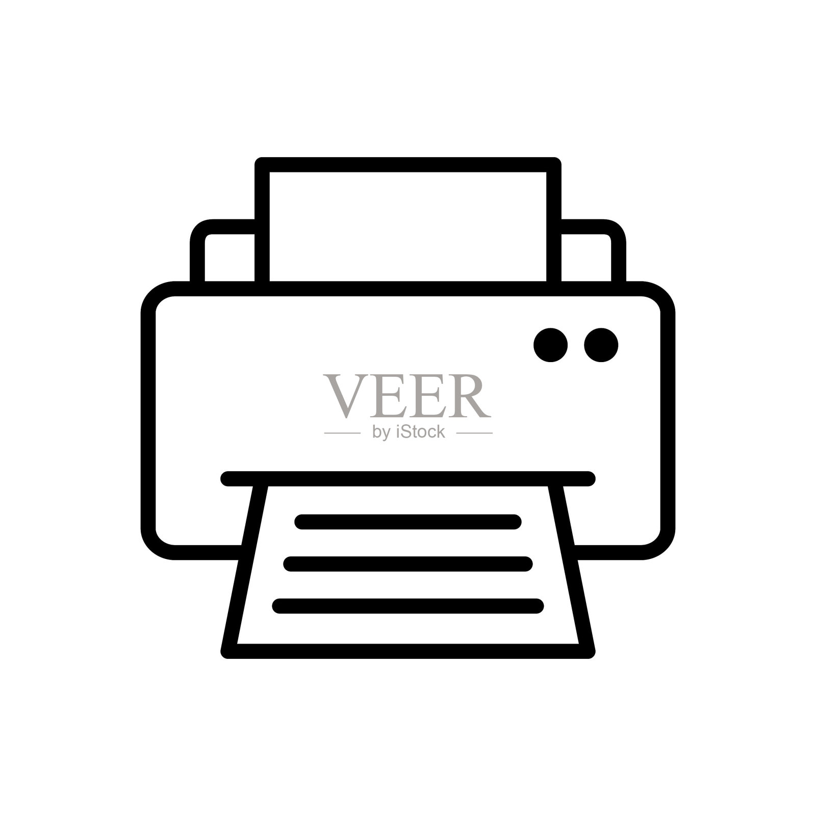 打印机轮廓样式矢量图标插画图片素材