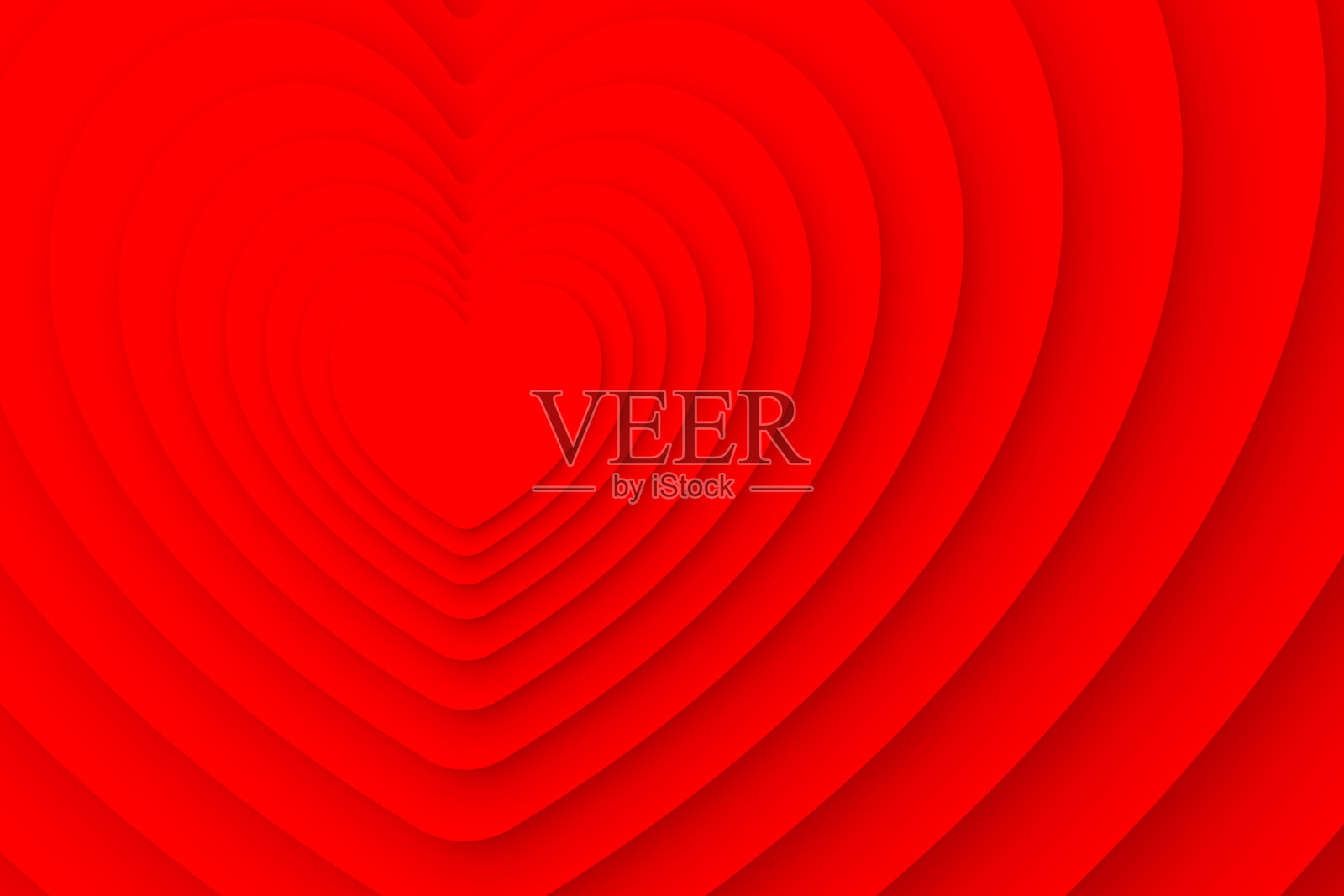 剪纸风格的心形纸艺插画图片素材