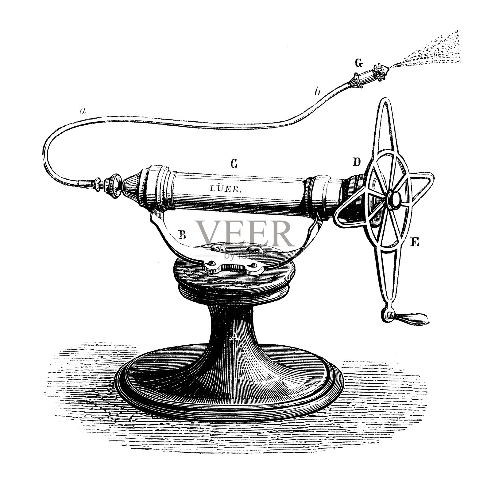 科学发现的古董插图，麻醉插画图片素材