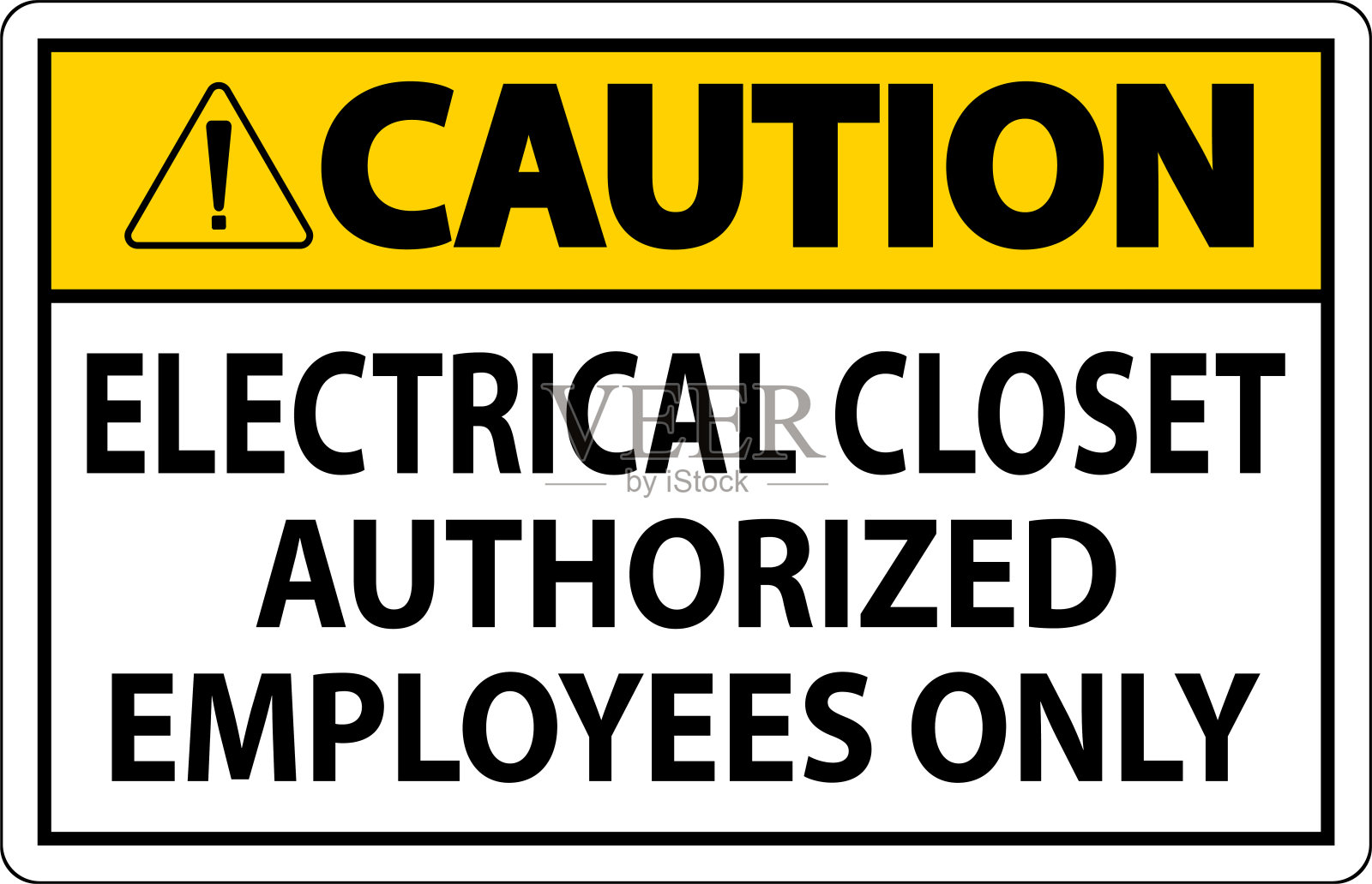 电气柜警告标志-仅限授权员工使用插画图片素材