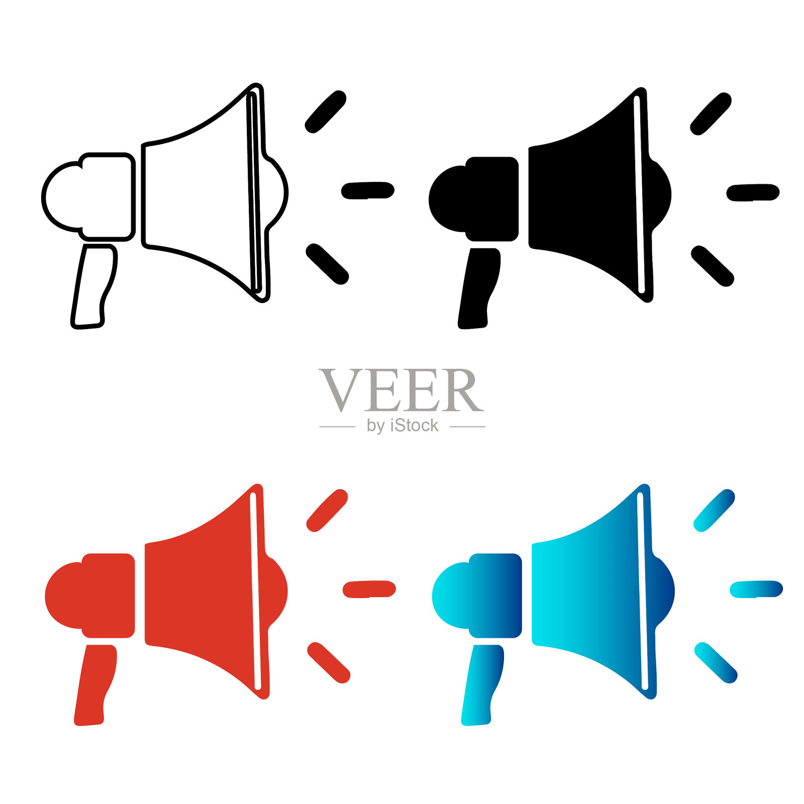 抽象手扬声器剪影插图插画图片素材