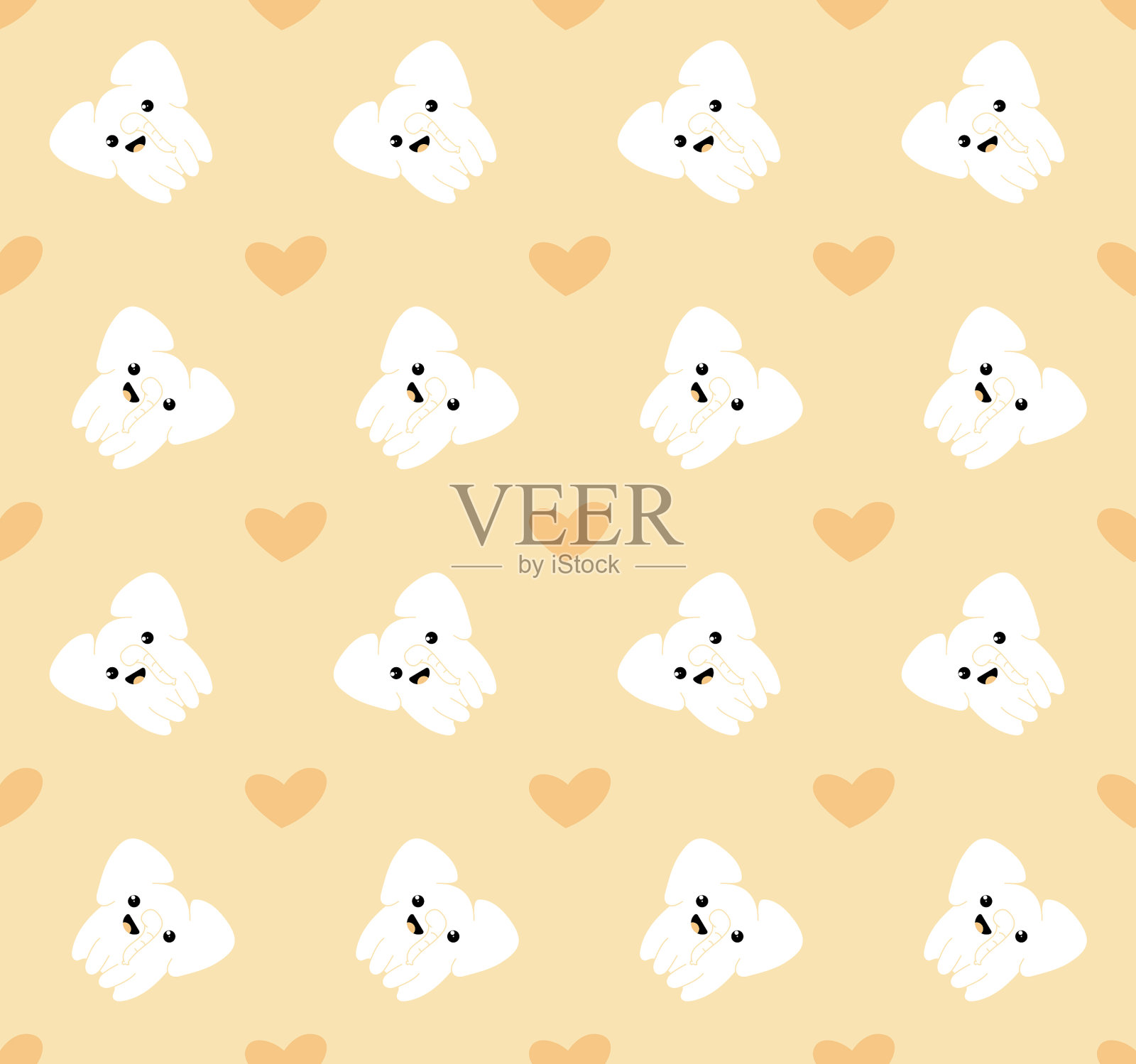 无缝的大象模式插画图片素材