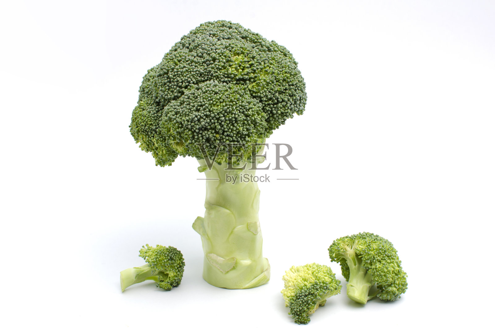 白色背景的新鲜西兰花照片摄影图片