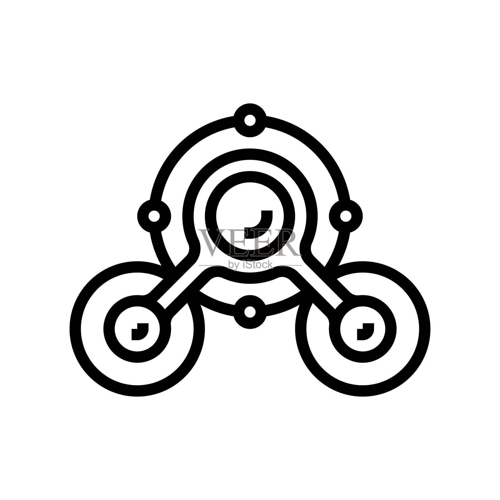 化学键工程师线图标矢量说明插画图片素材