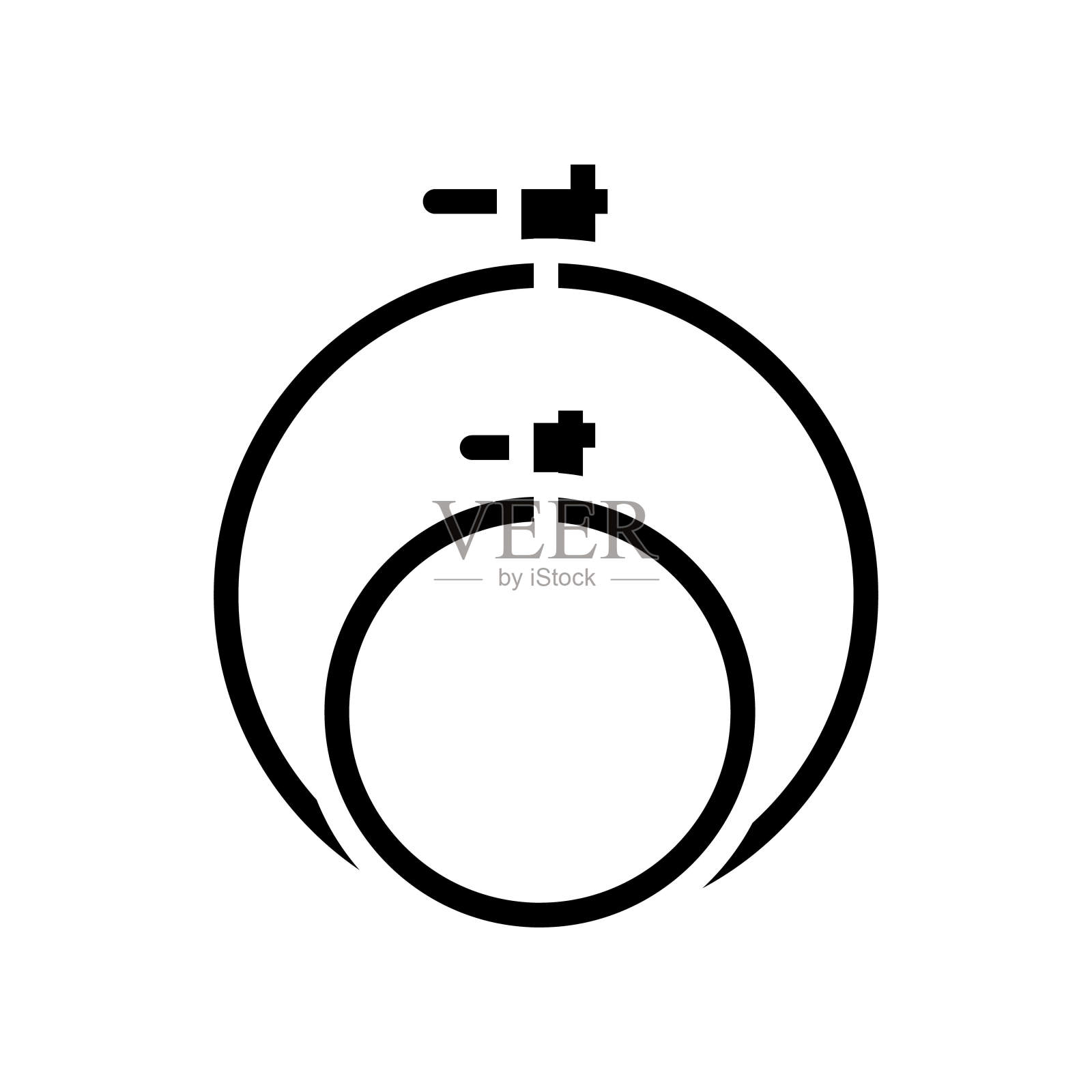 箍盖刺绣爱好字形图标矢量插图图标素材