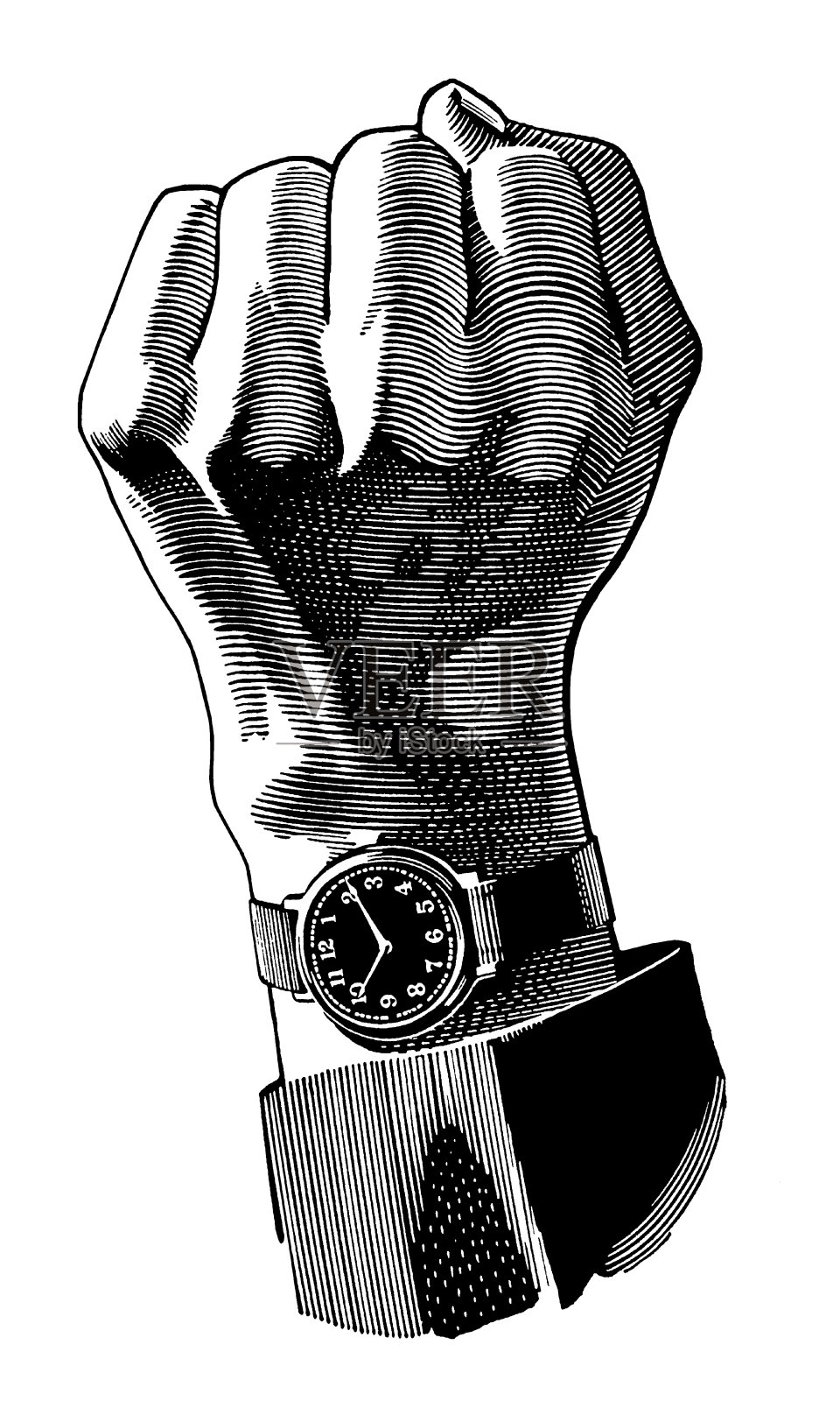 紧握的拳头插画图片素材