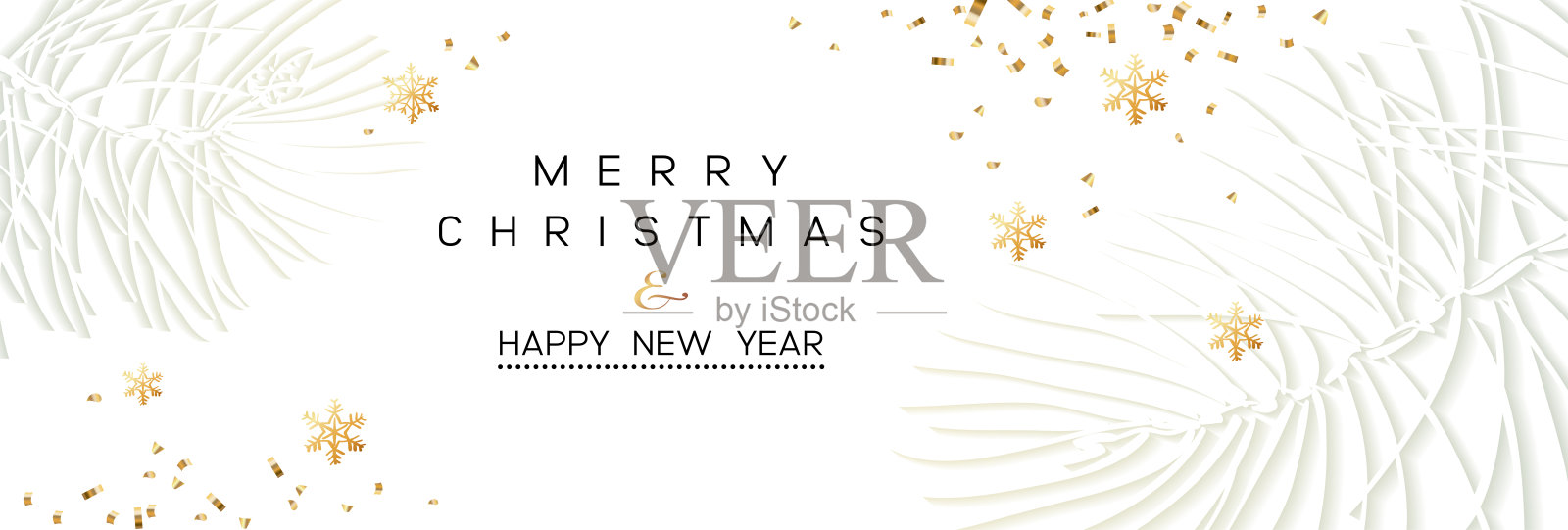 寒假或圣诞节的背景用树枝和雪花。插画图片素材