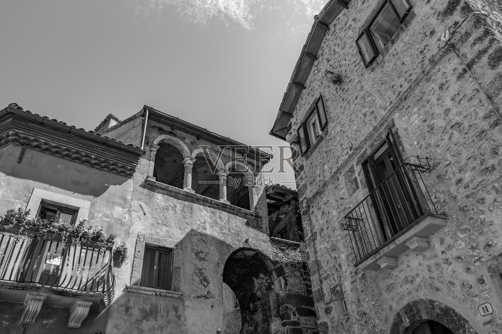 Scanno。是一个意大利小镇，位于阿布鲁佐的拉奎拉省。照片摄影图片