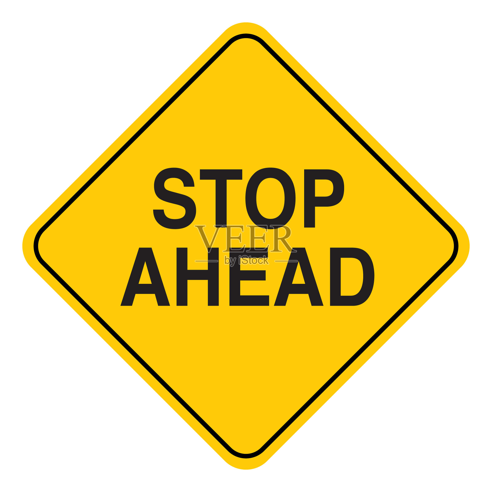 前方停车标志插画图片素材