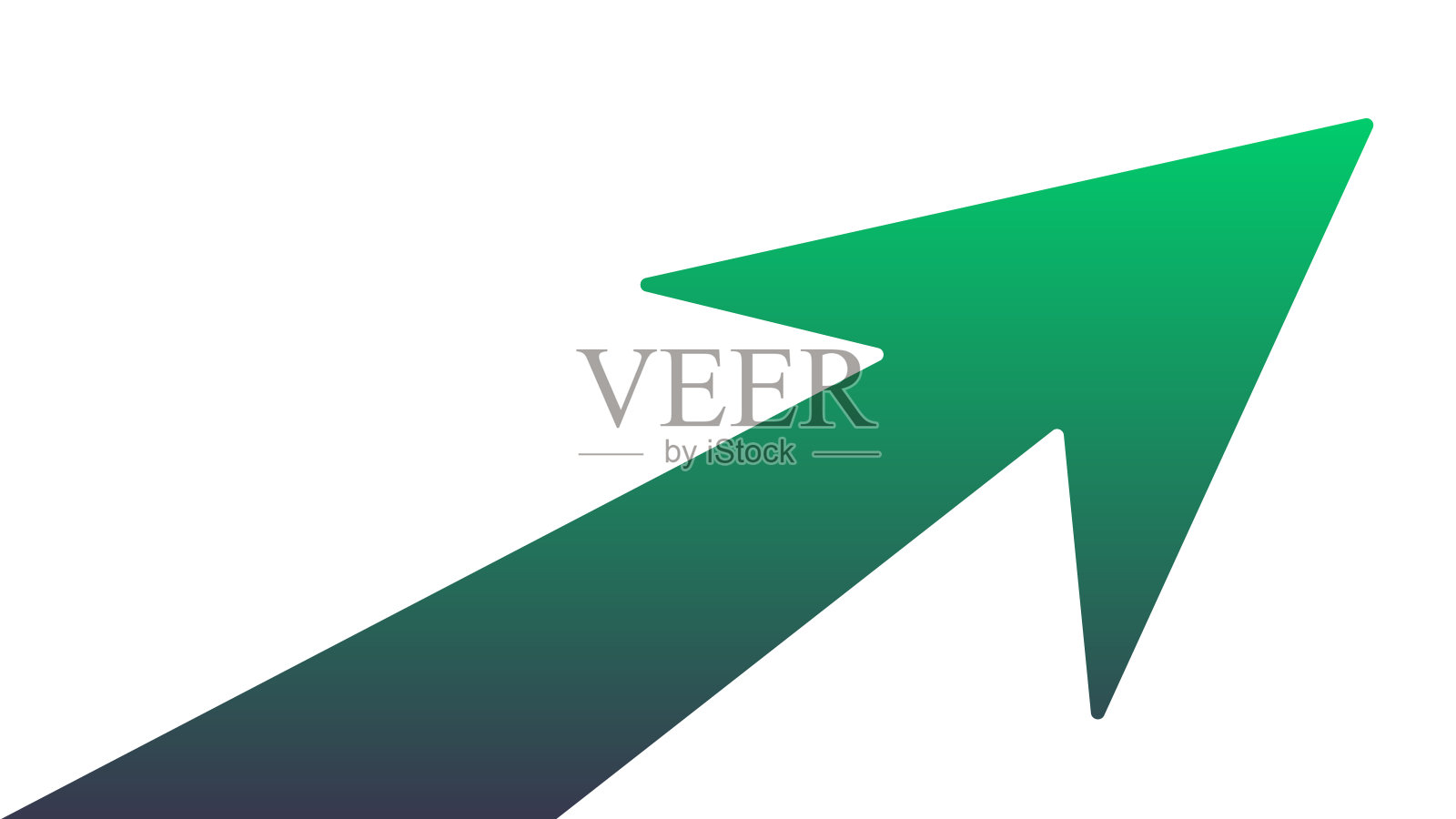 3D绿色箭头隔离在白色背景。向量插画图片素材